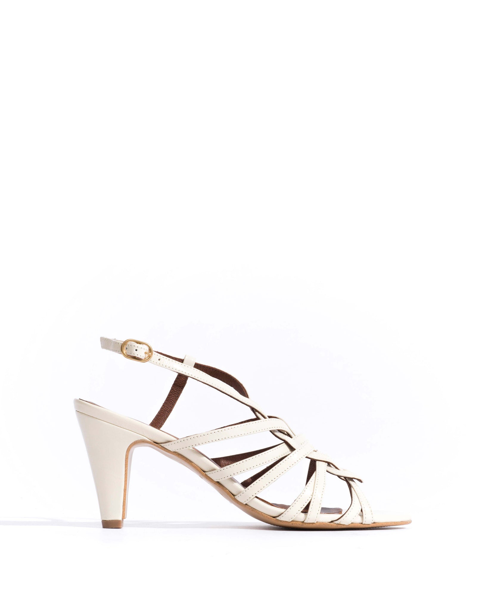 Vickey 75 Crinkled polished goat White sand