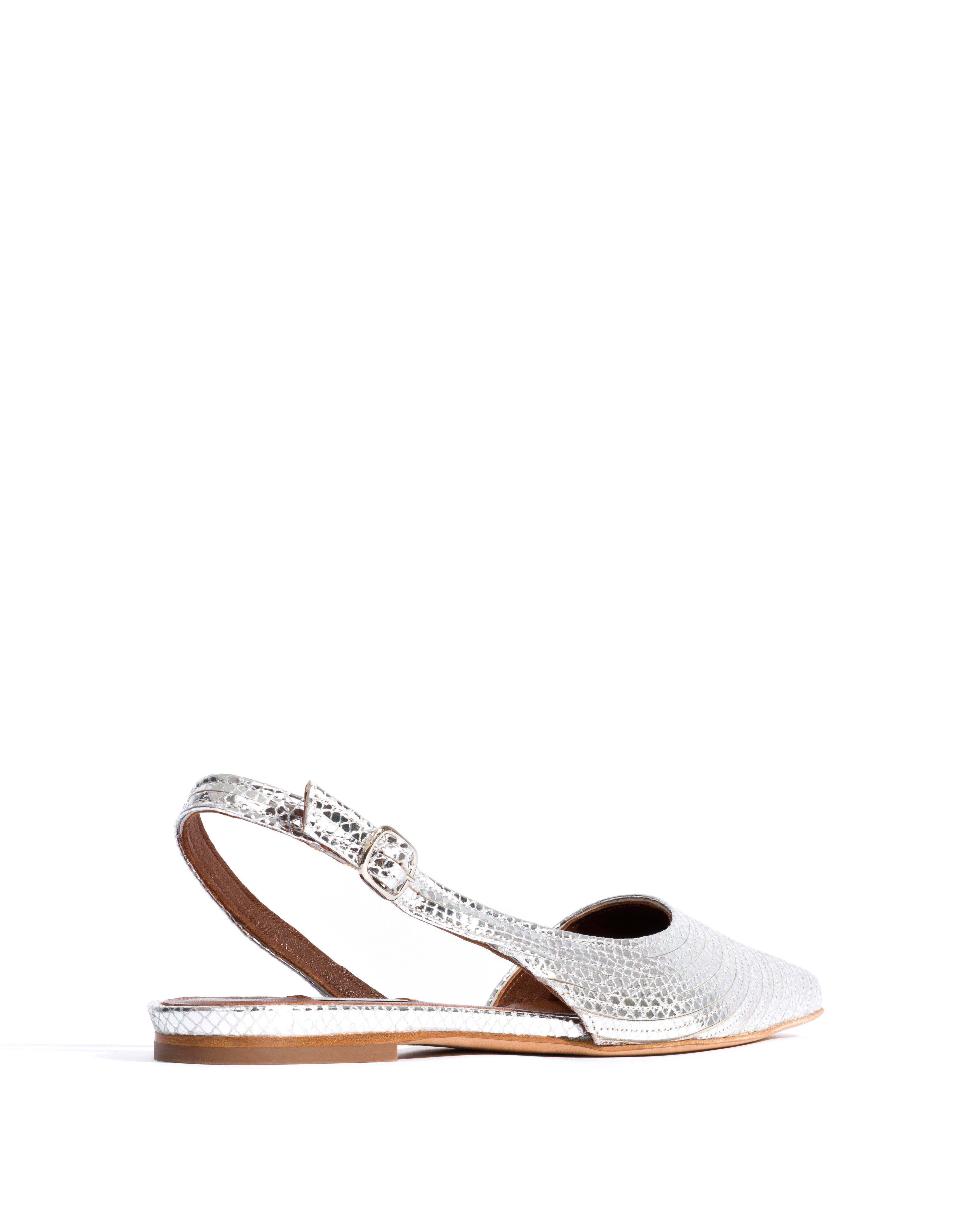 Carla 10 Snake metallic calf Silver
