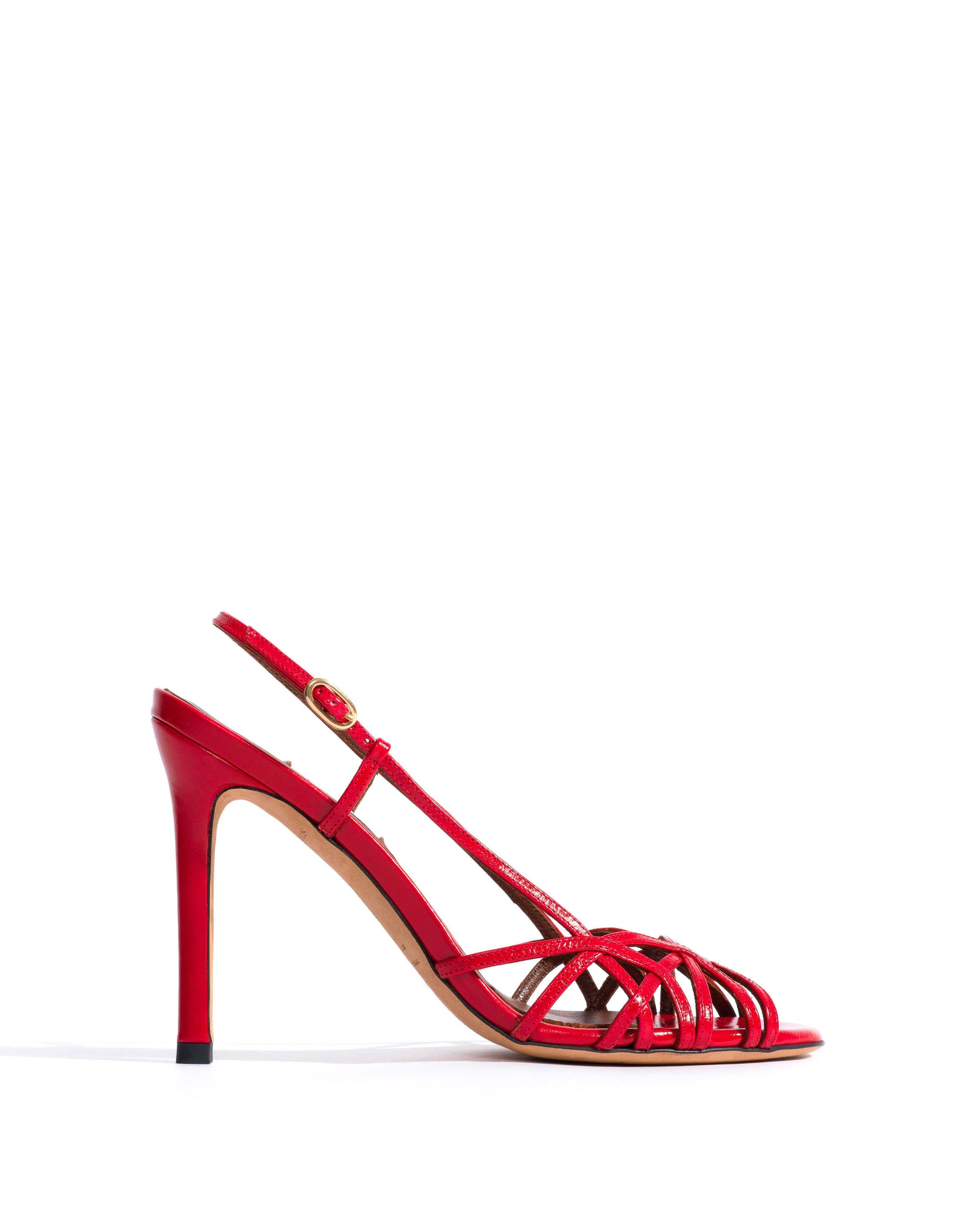 Scarlett 100 Crinkled polished goat Scarlet - Anonymous Copenhagen Heels