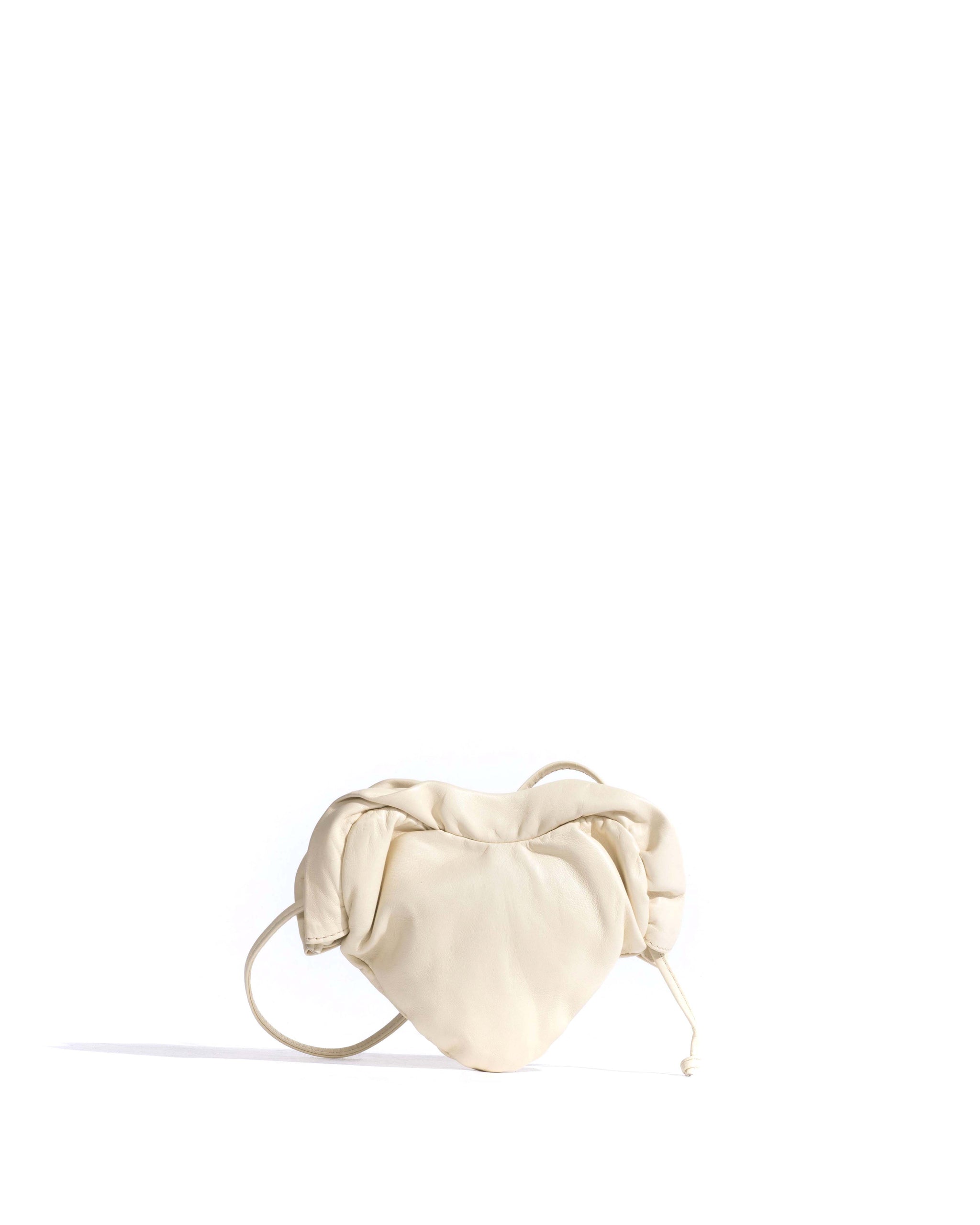 Zally petite heart bag Shiny lamb White sand - Anonymous Copenhagen Bags