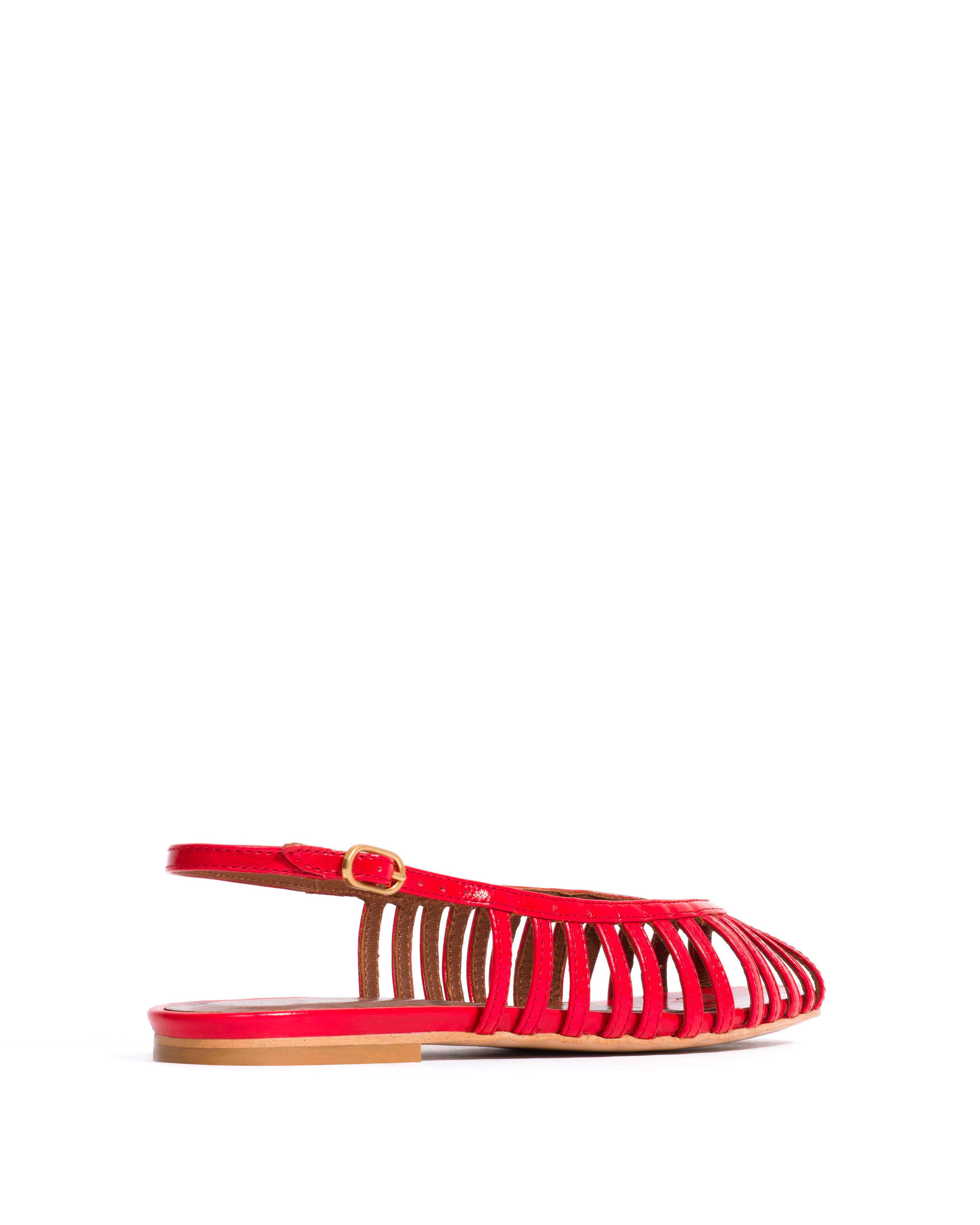 Carminho 10 Crinkled polished goat Scarlet