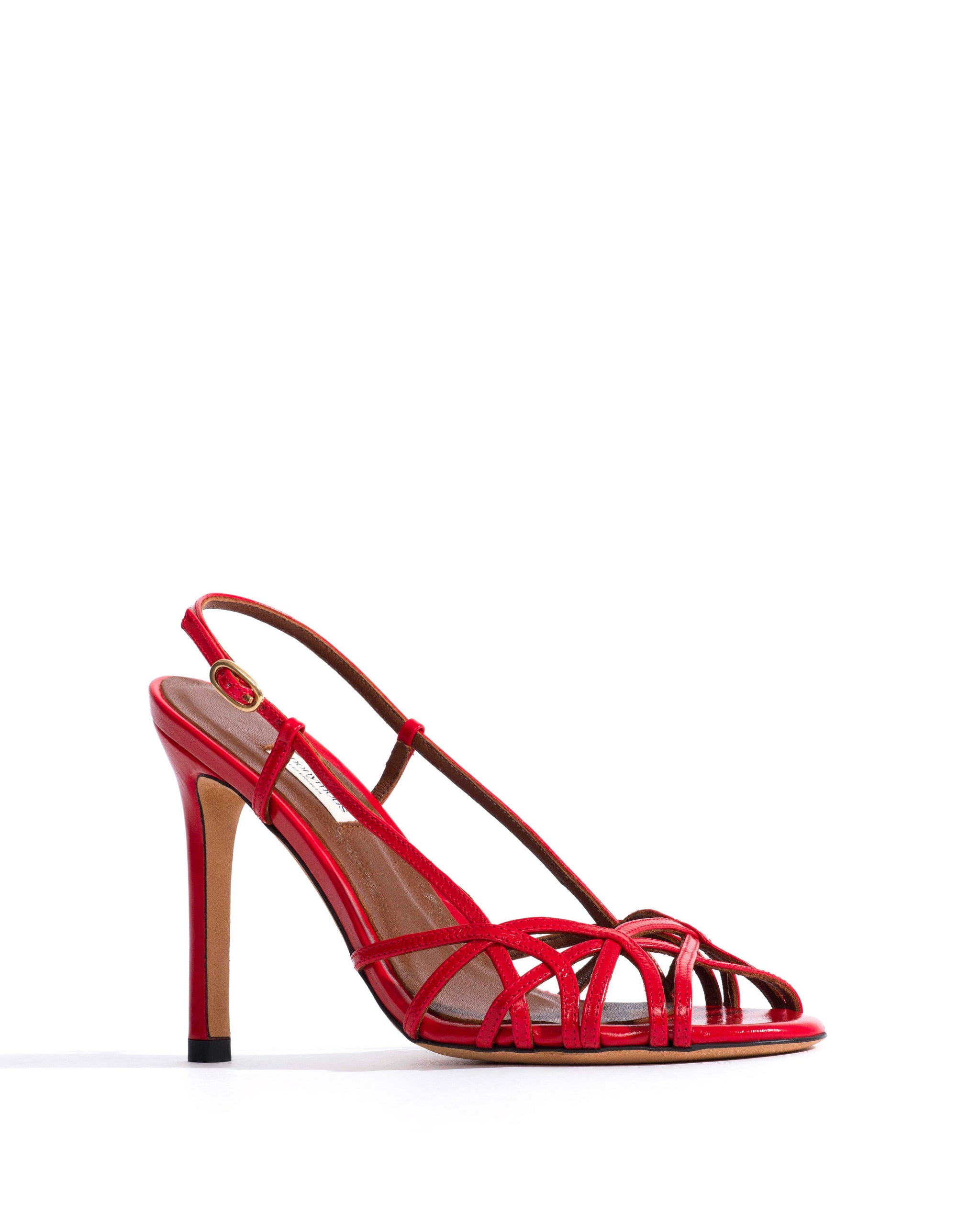 Scarlett 100 Crinkled polished goat Scarlet - Anonymous Copenhagen Heels