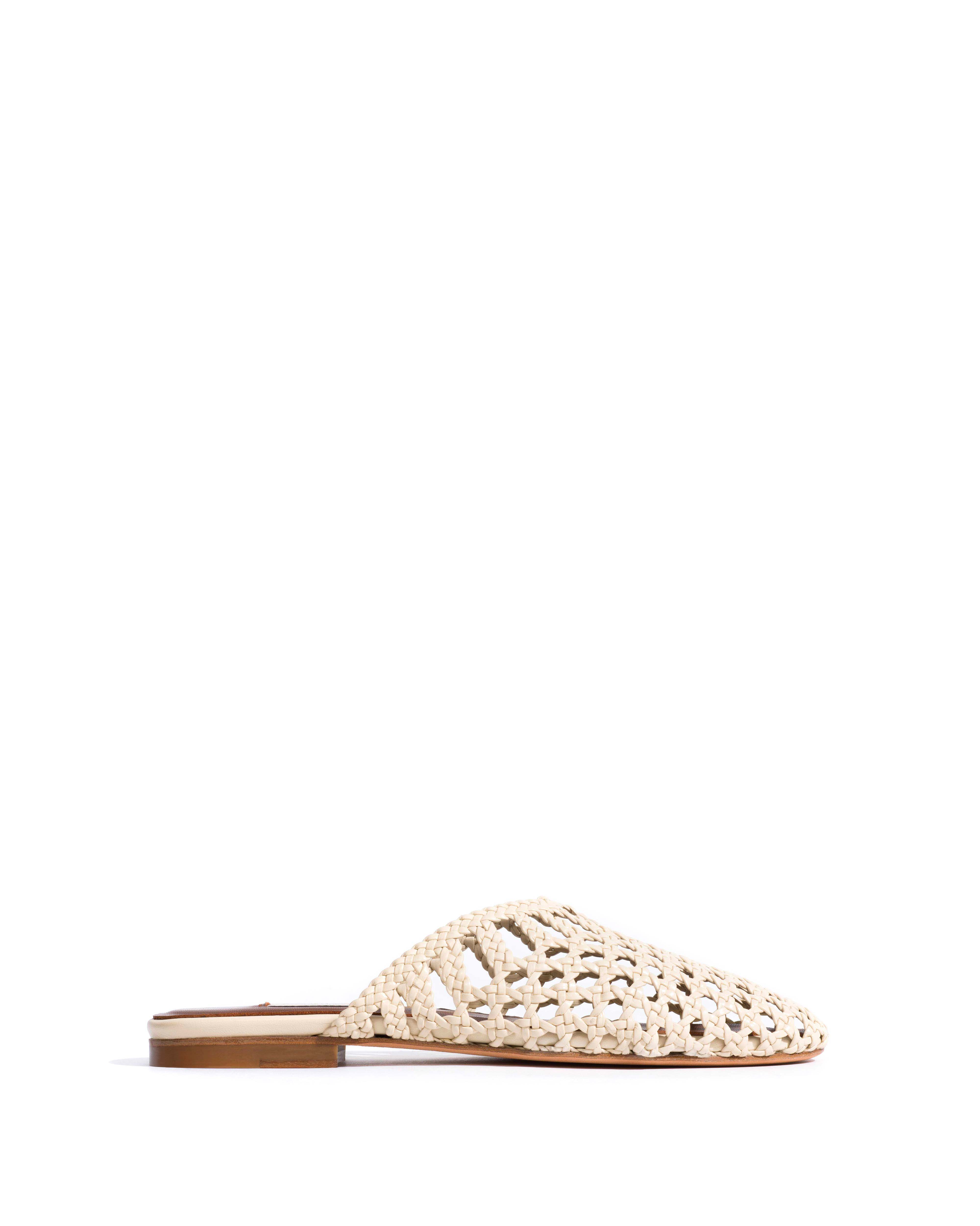 Sabrina 10 hand-braided leather White sand