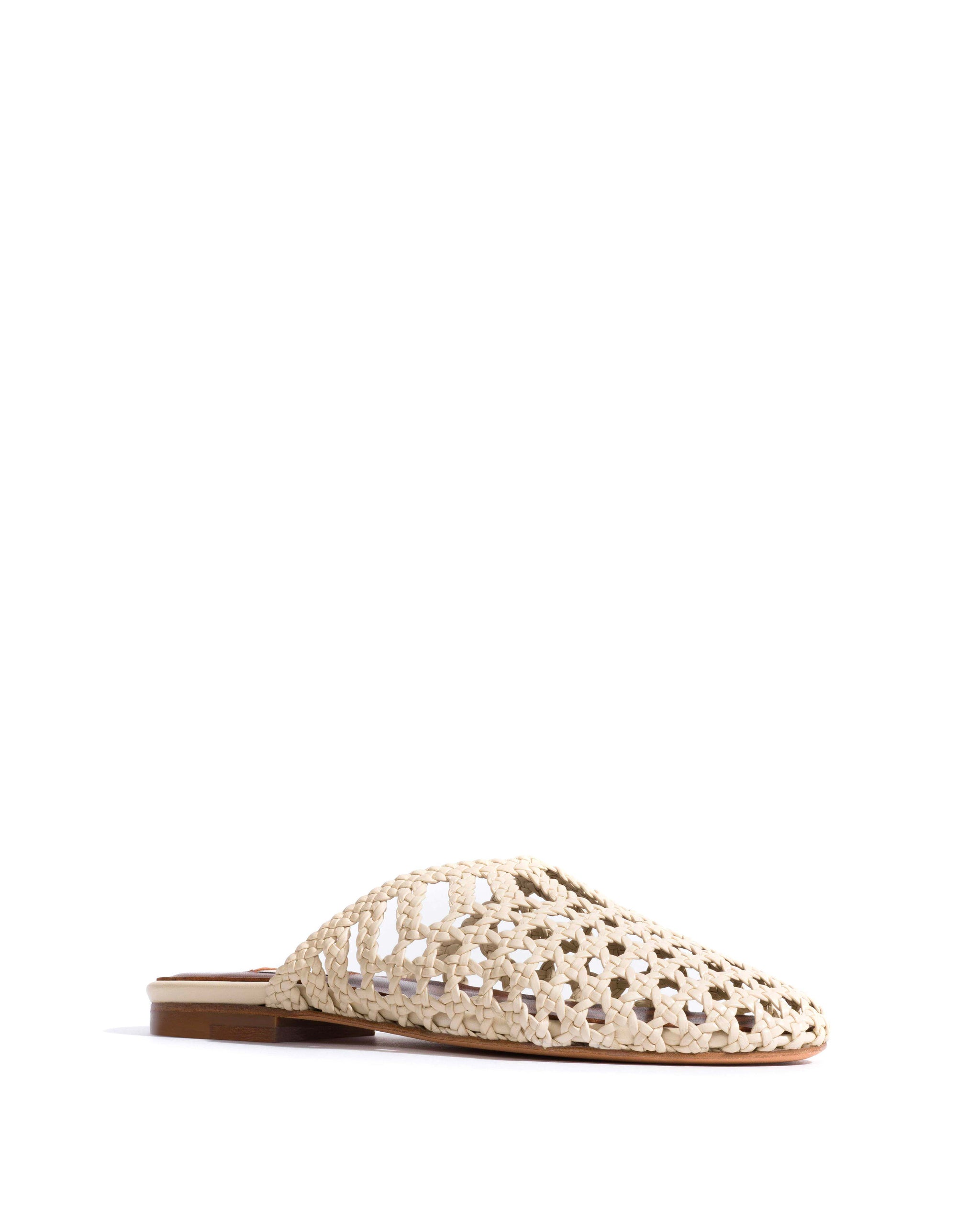 Sabrina 10 hand-braided leather White sand - 