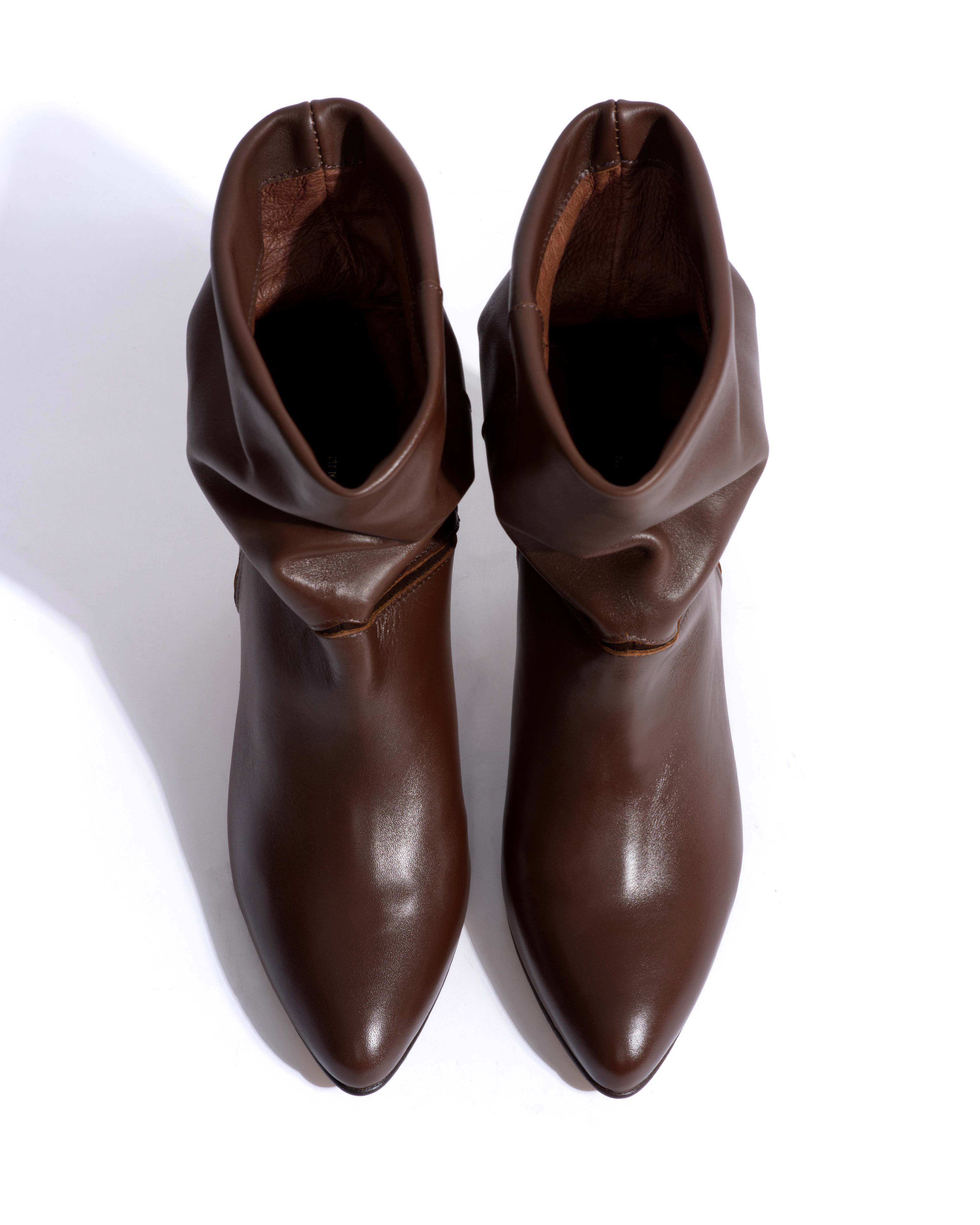 Jassi 50 stiletto Soft calf & suede leather Chocolate