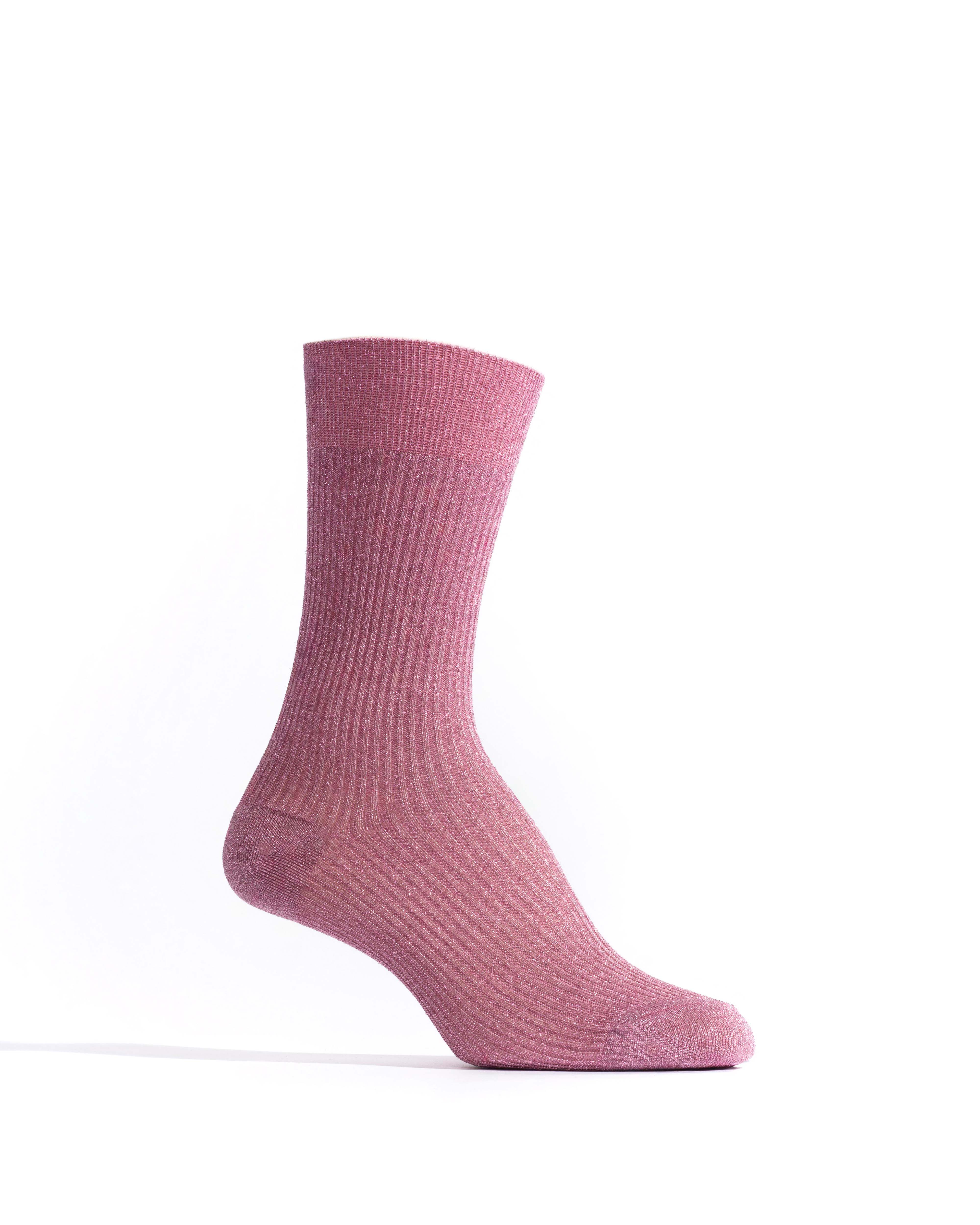 Noa glitter socks 52% nylon 48% polyester Burned rose