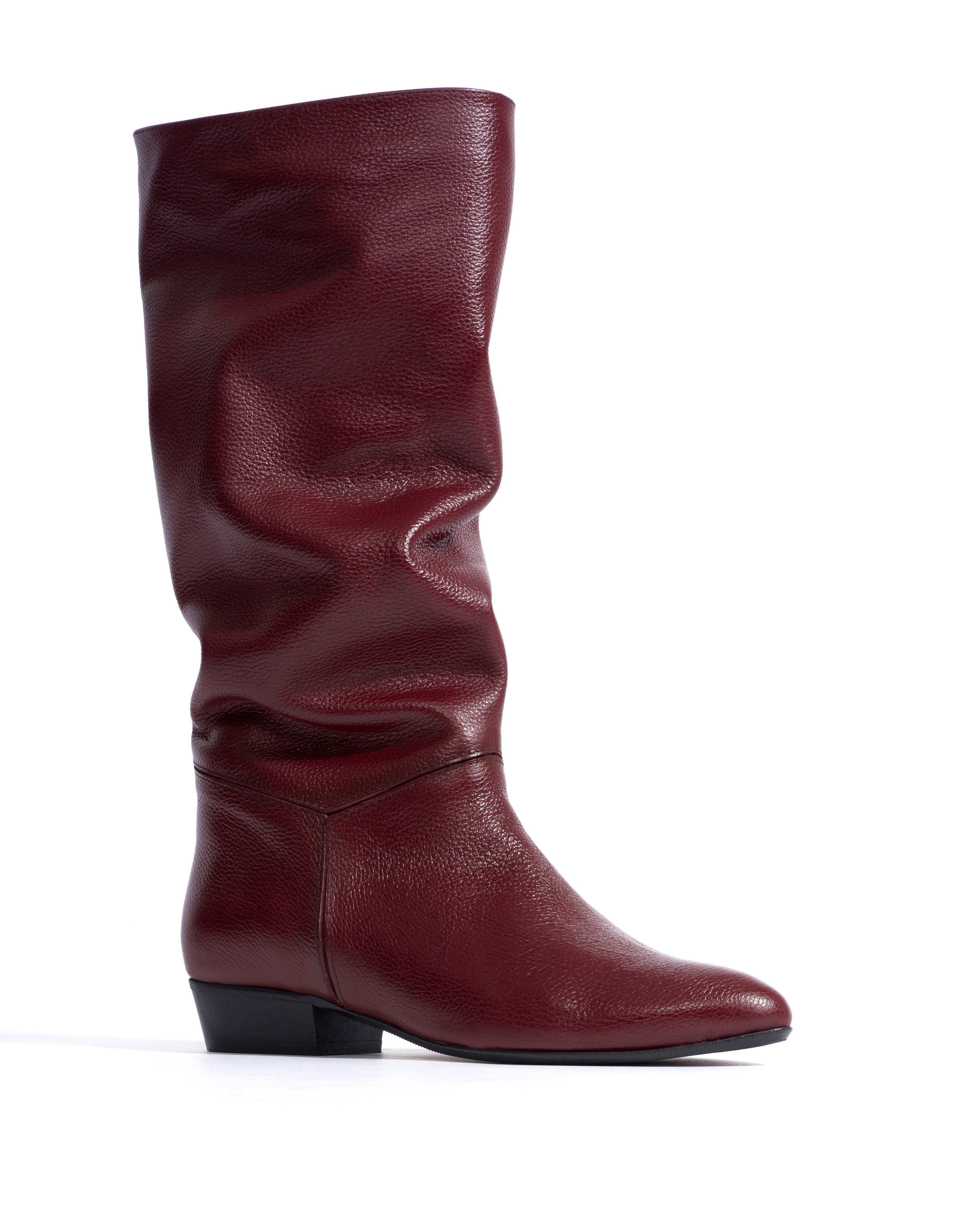 Jasmina 20 Pebbled soft calf & suede leather Pomegranate
