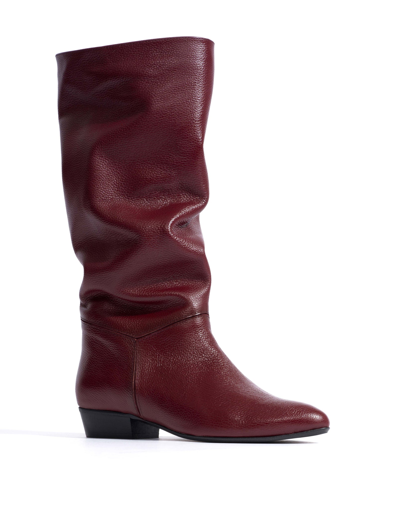 Jasmina 20 Pebbled soft calf & suede leather Pomegranate