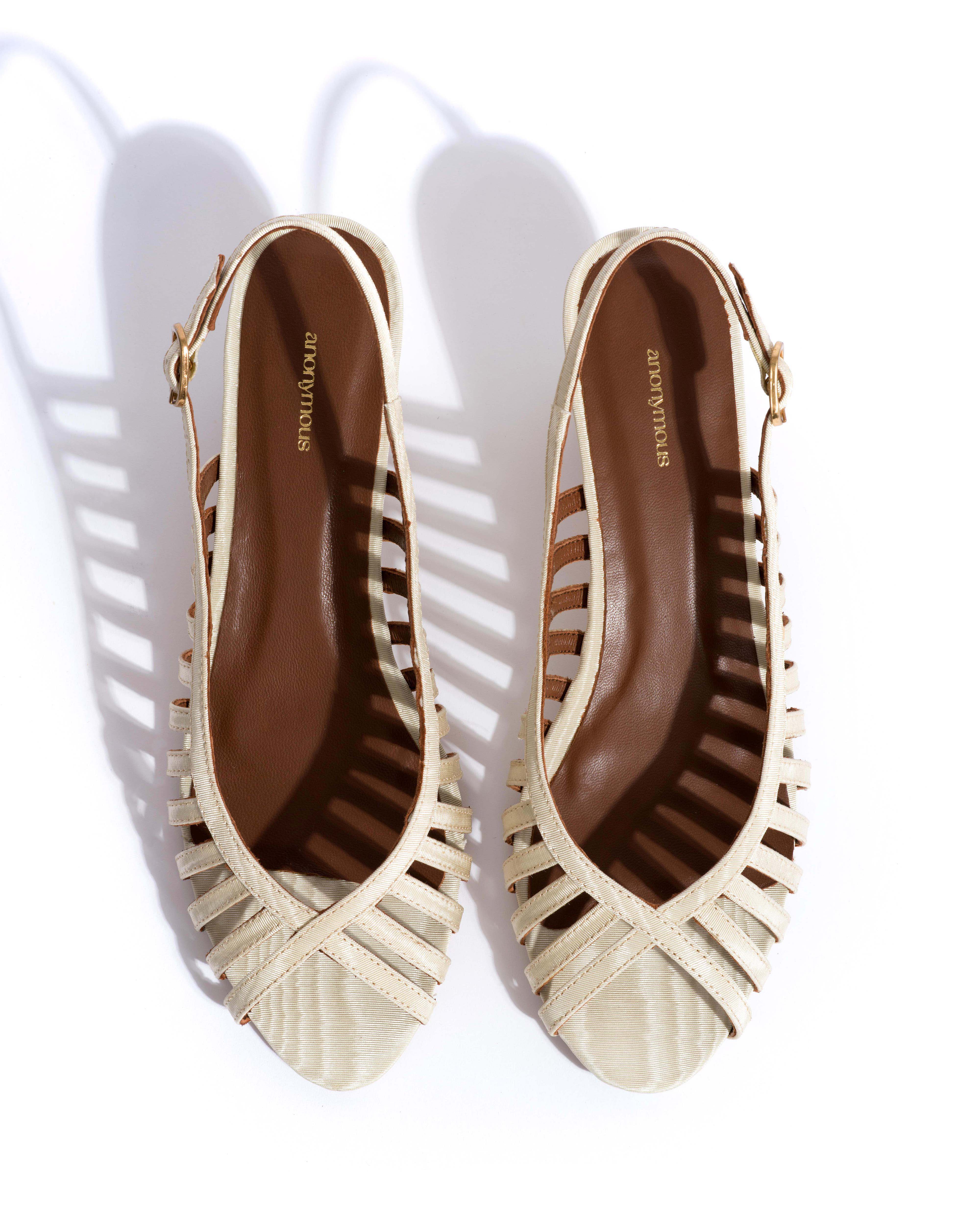 Carminho 40 stiletto Glossy moire Ivory