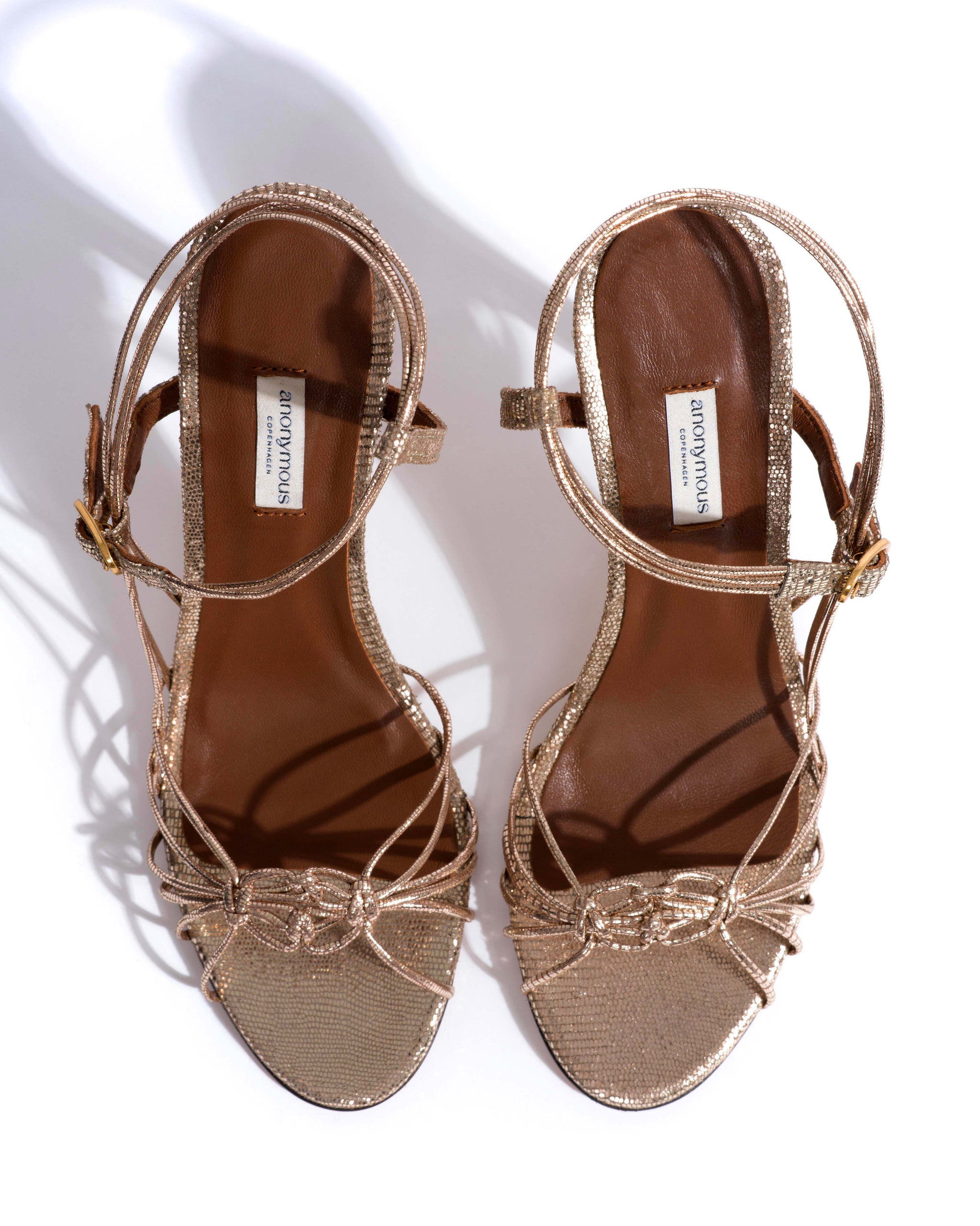 Savannah 100 hand-braided Lizard metallic goat Vintage champagne - 