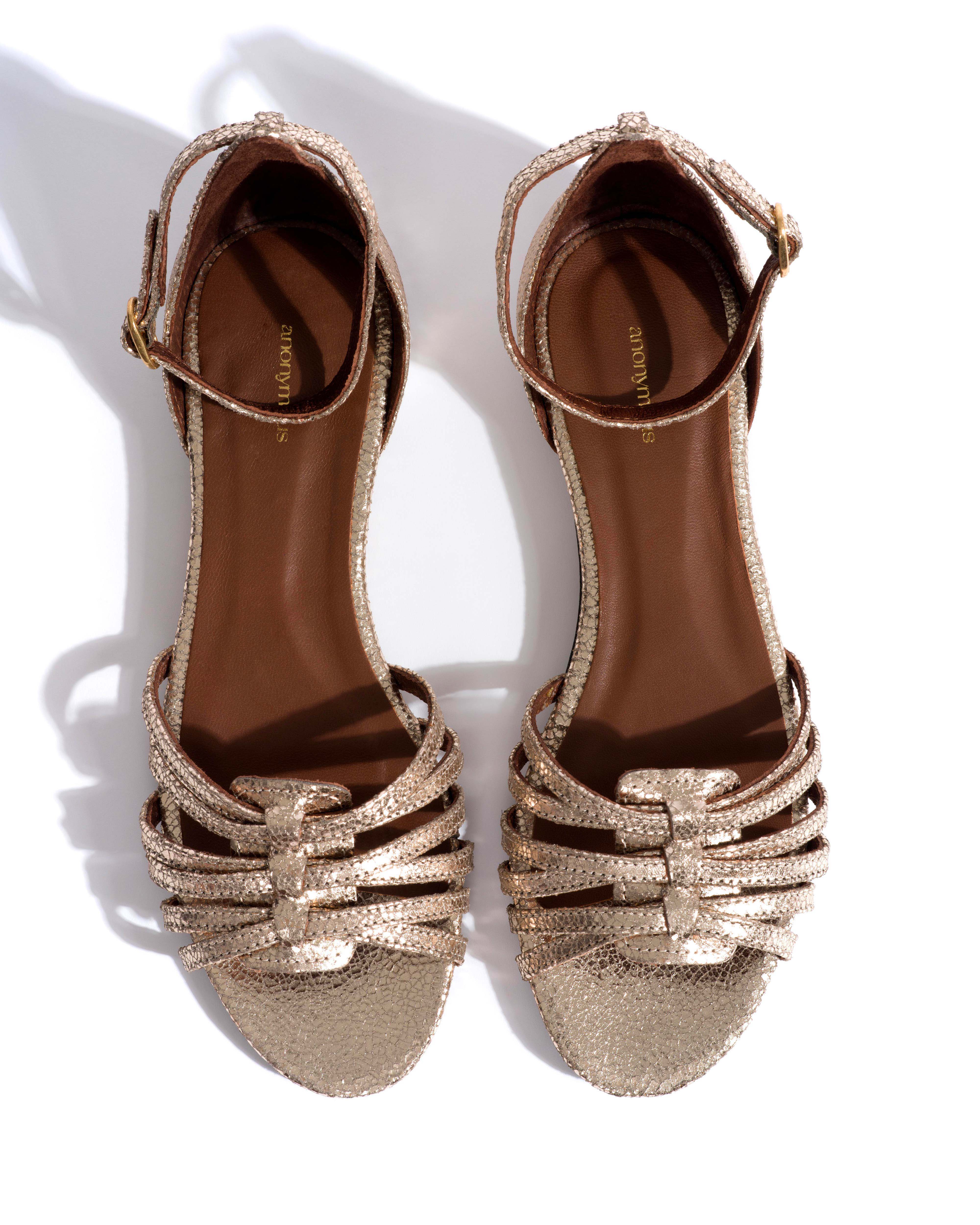 Mareike 10 Crackled metallic goat Vintage champagne