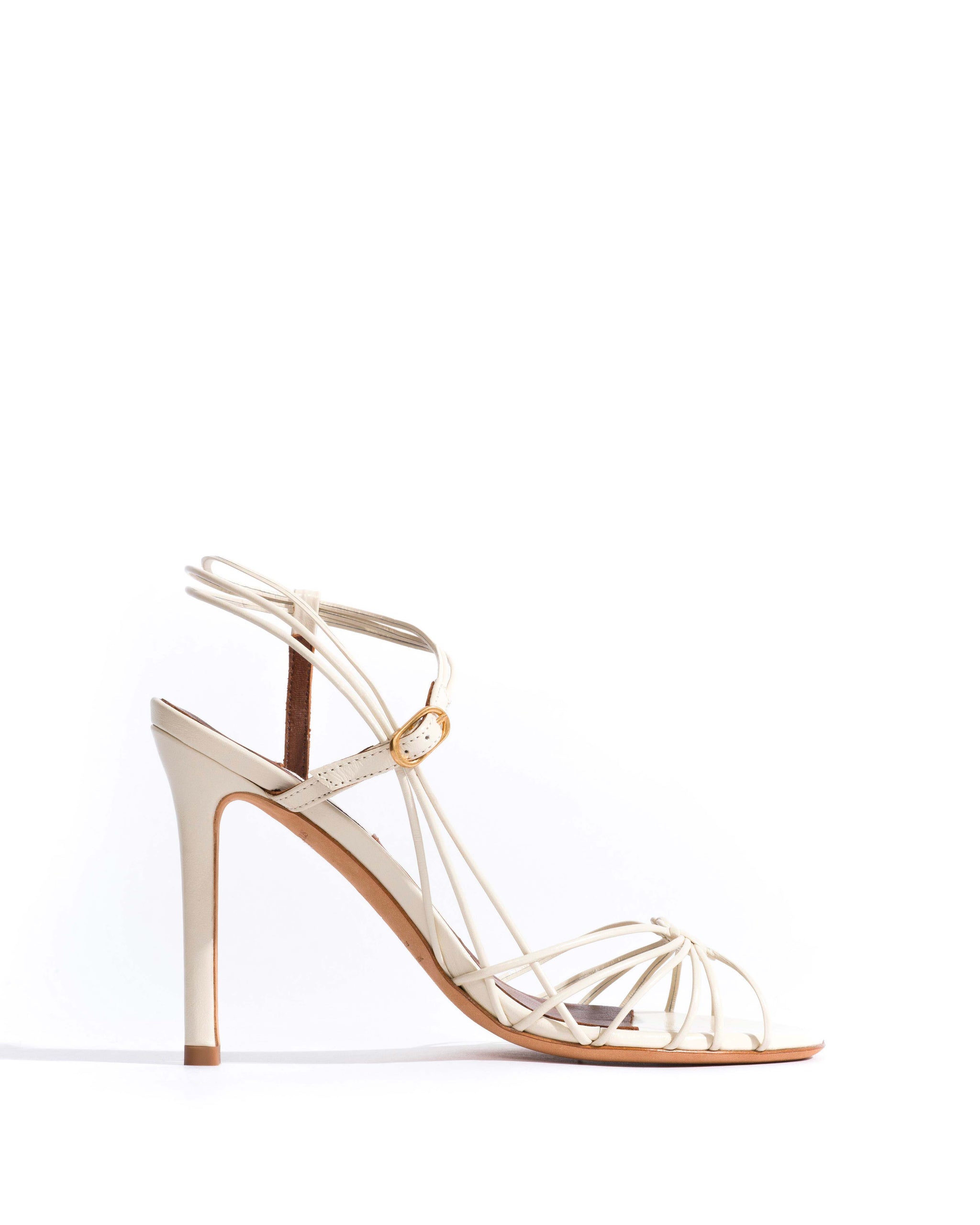 Savannah 100 hand-braided Crinkled polished goat White sand - Anonymous Copenhagen Heels