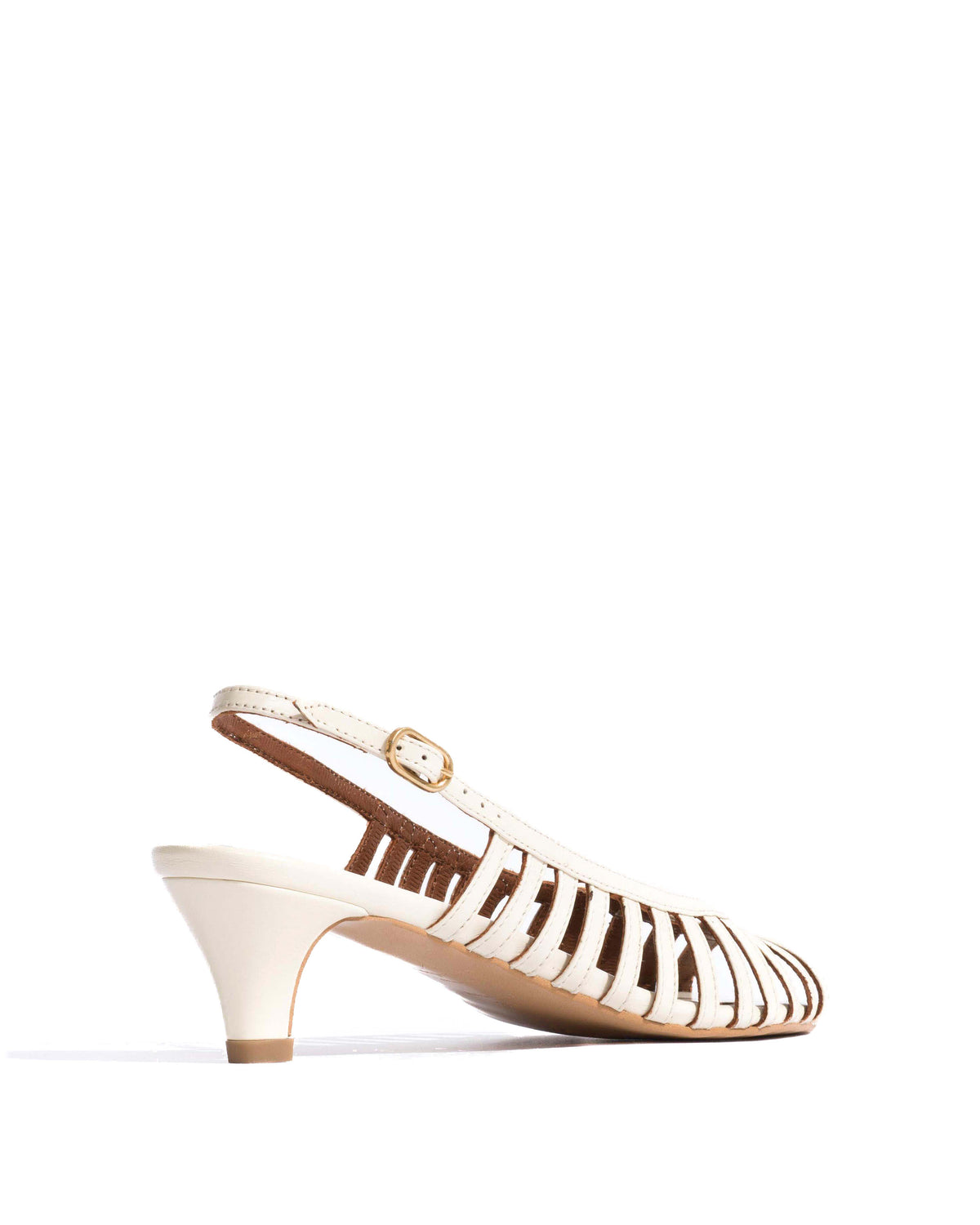 Carminho 40 stiletto Crinkled polished goat White sand
