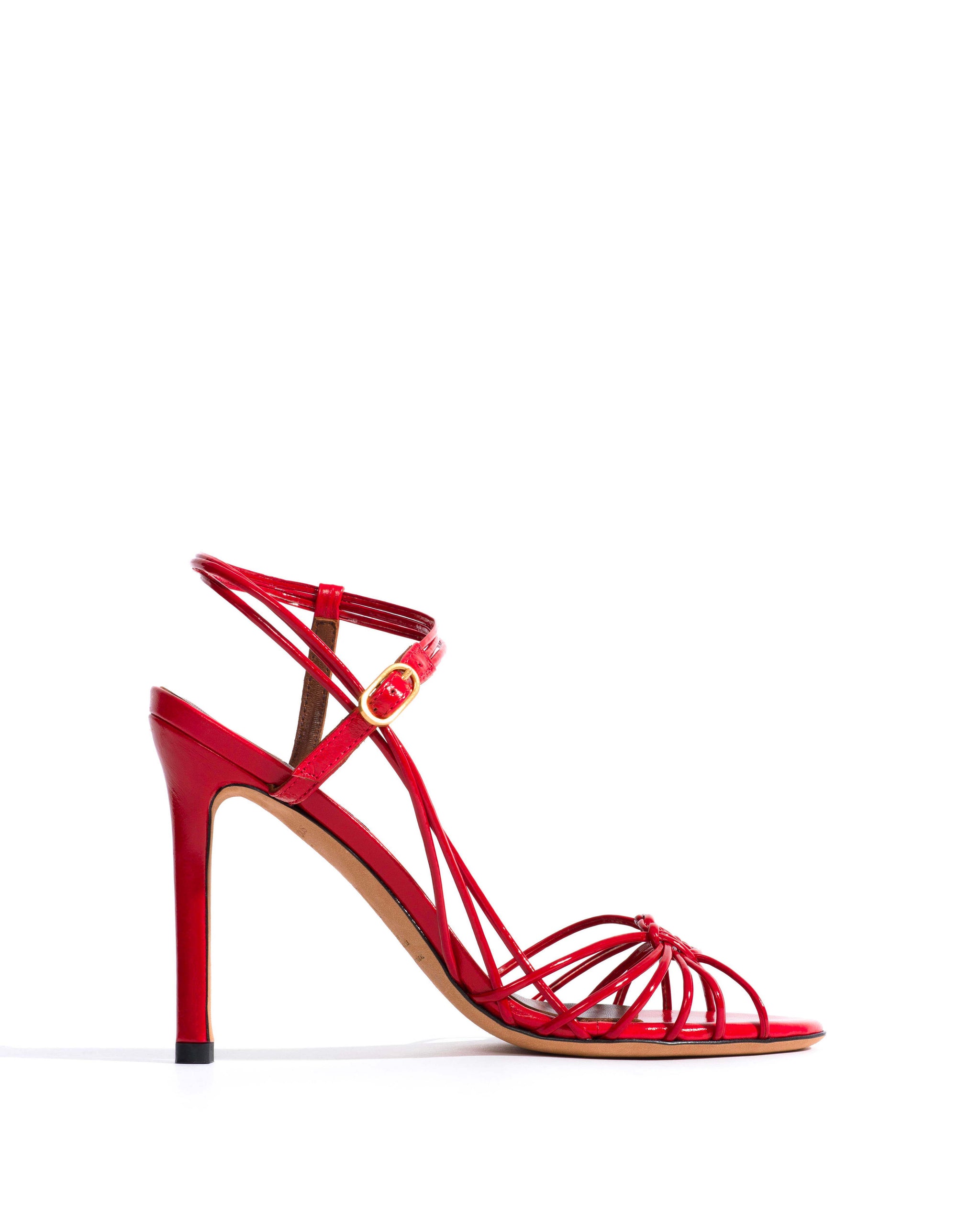 Savannah 100 hand-braided Crinkled polished goat Scarlet - Anonymous Copenhagen Heels