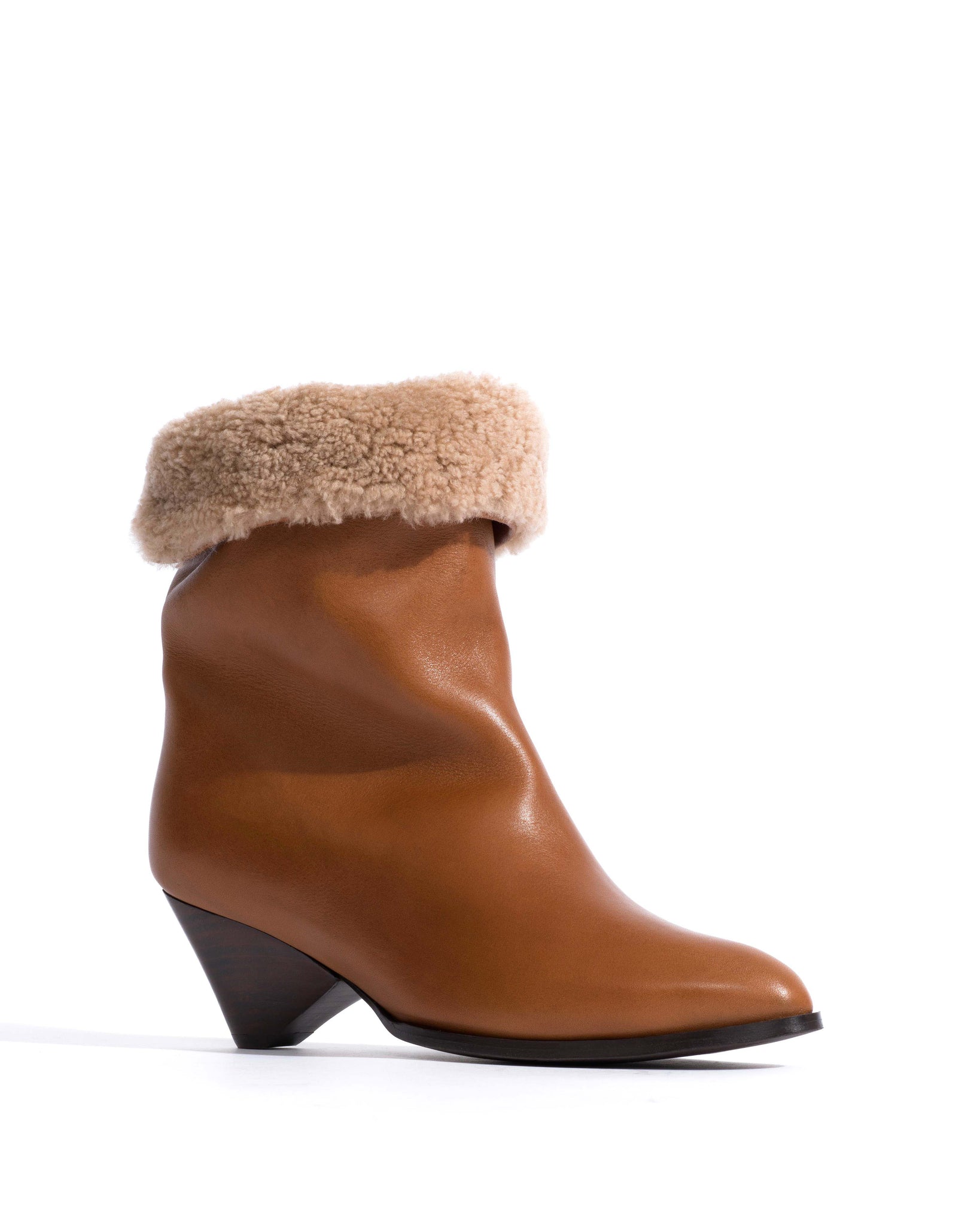Vully 50 triangle lamb shearling Vegetal soft calf Cinnamon