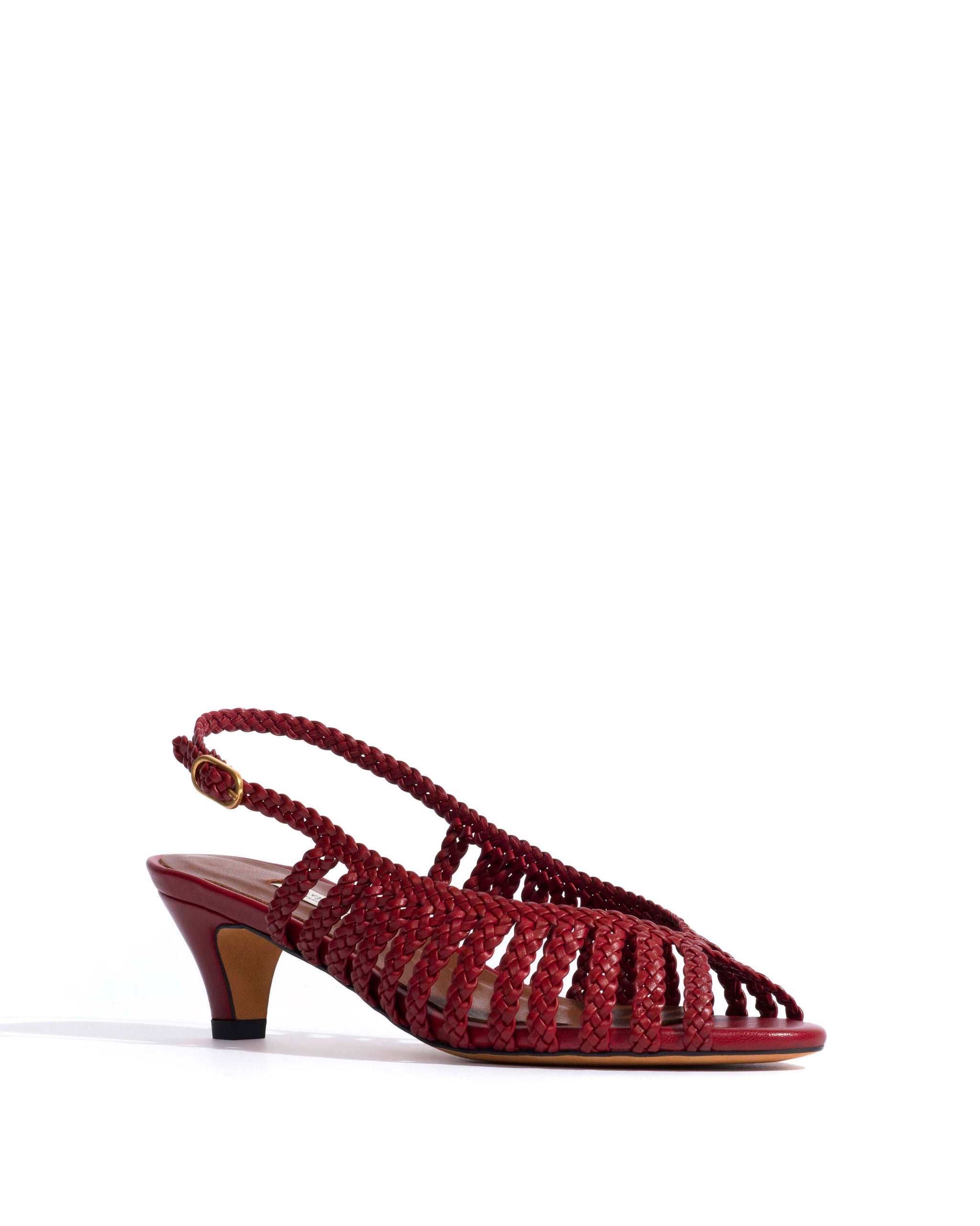 Carminho 40 stiletto hand-braided Hand-braided leather Pomegranate - Anonymous Copenhagen Heels