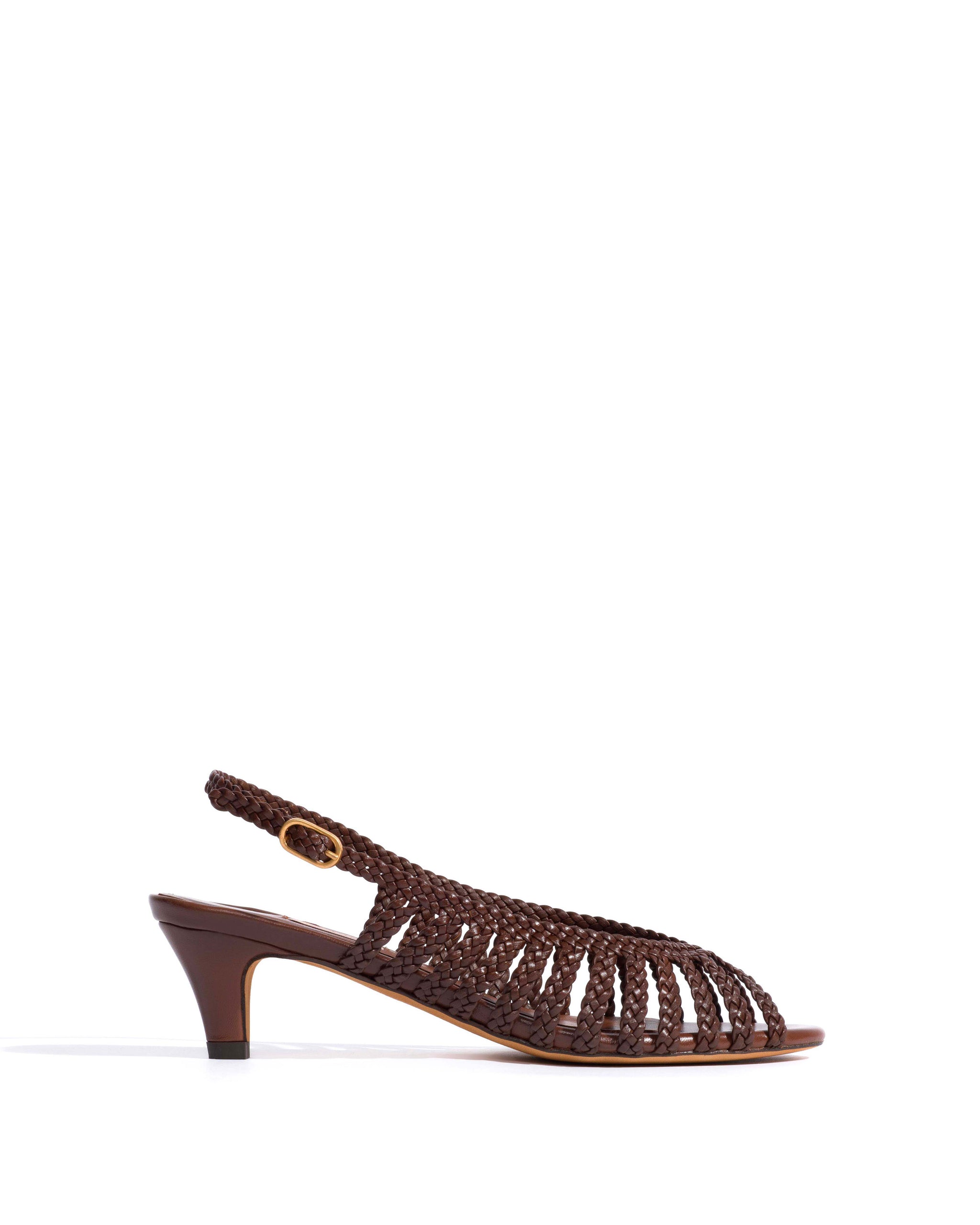 Carminho 40 stiletto hand-braided Hand-braided leather Chocolate - Anonymous Copenhagen Heels