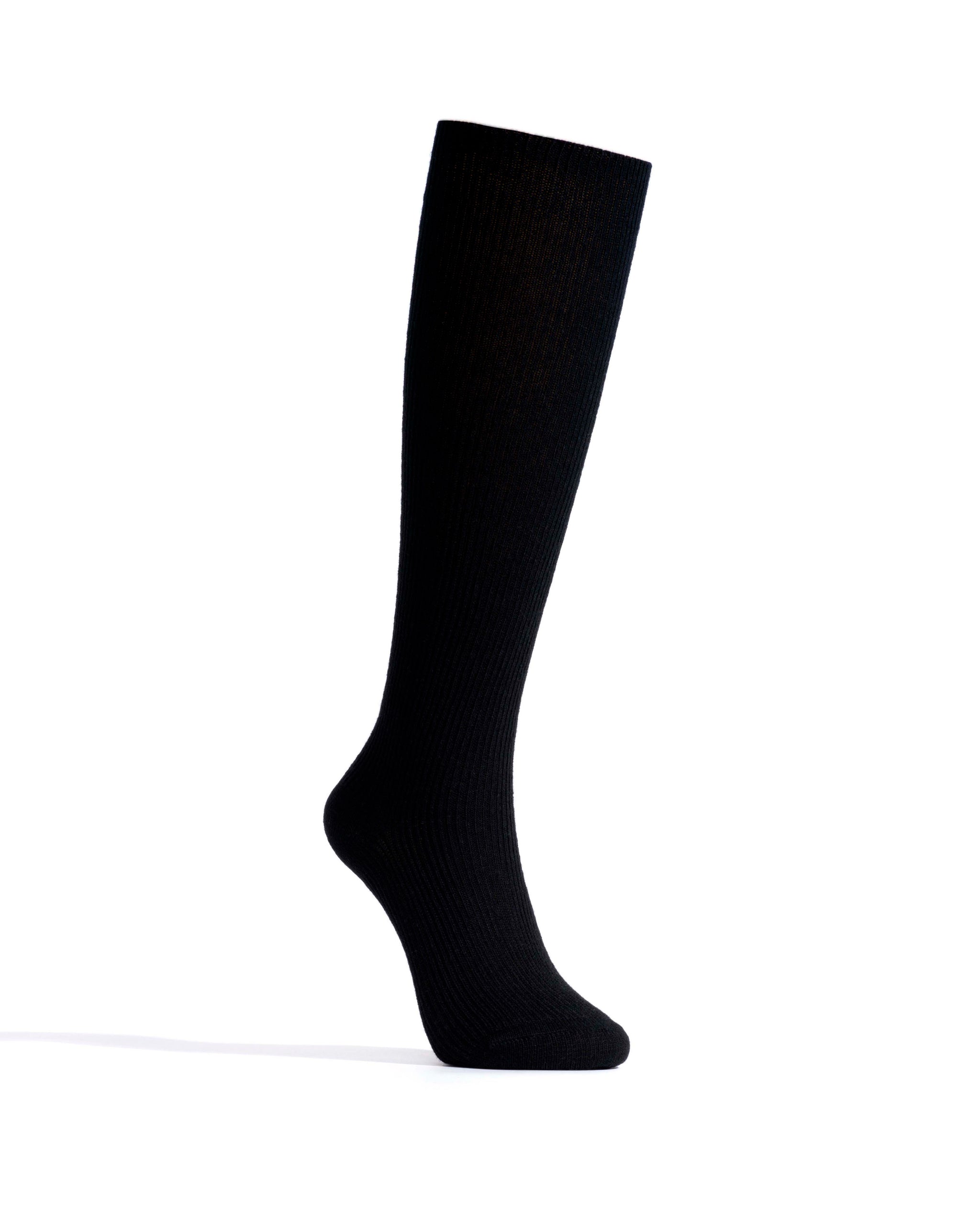 Lanai knee-high cashmere socks 70% wool 30% cashmere Black