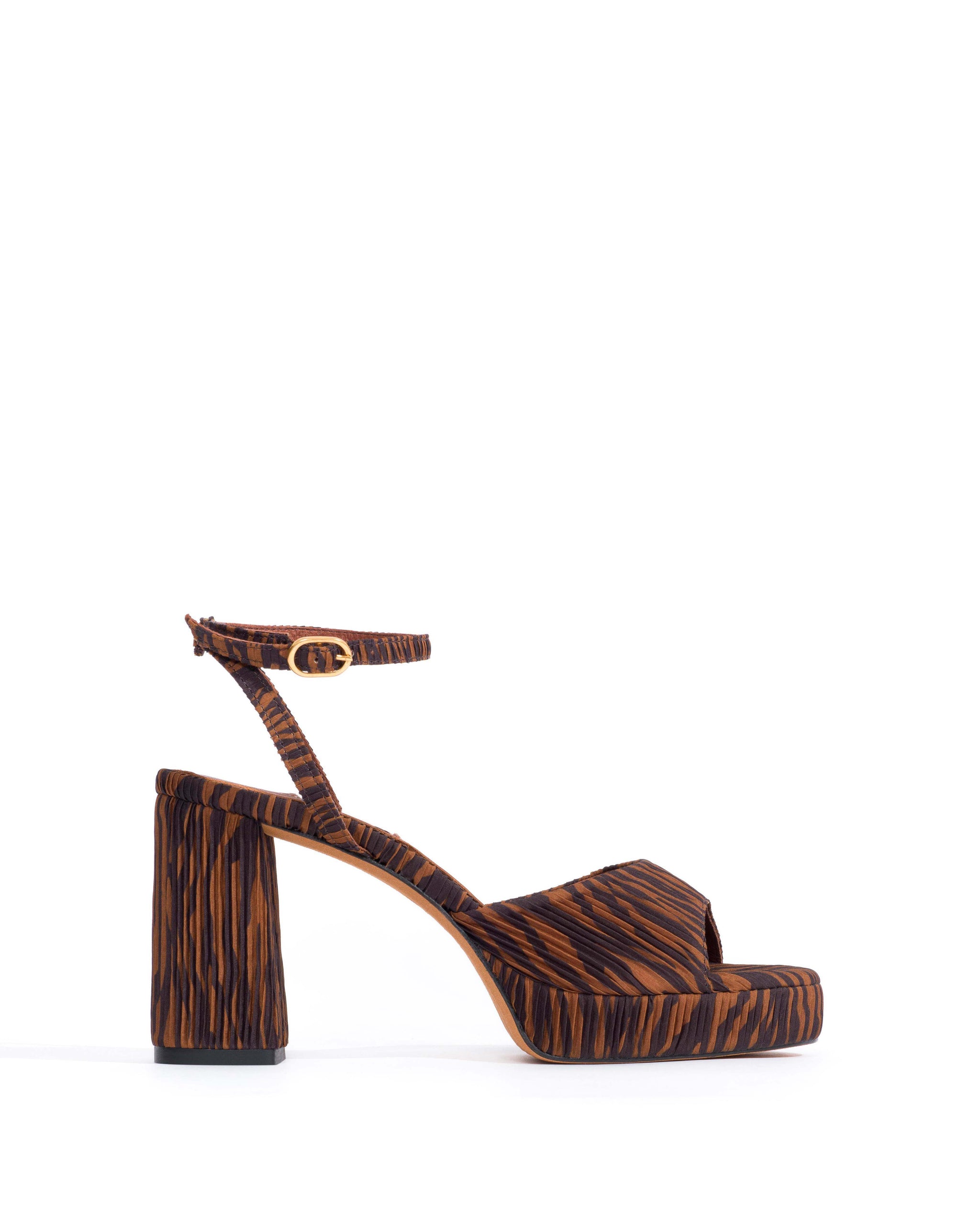 Jolie 85 platform Pleated zebra Chocolate shades - Anonymous Copenhagen Heels