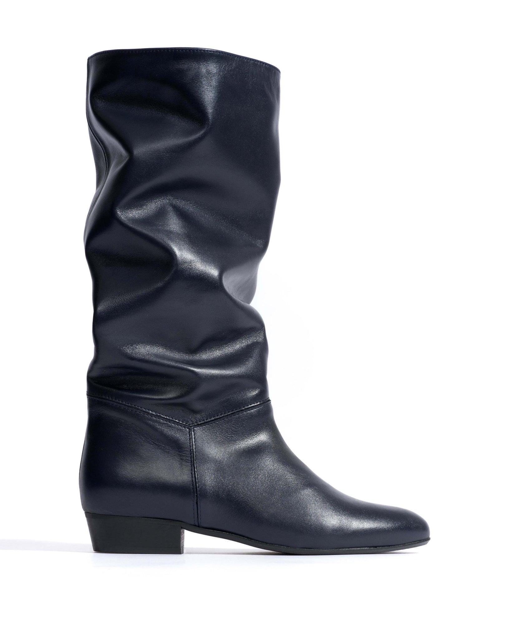 Jasmina 20 Soft calf & suede leather Dark blue & ink blue - Anonymous Copenhagen High shaft boots