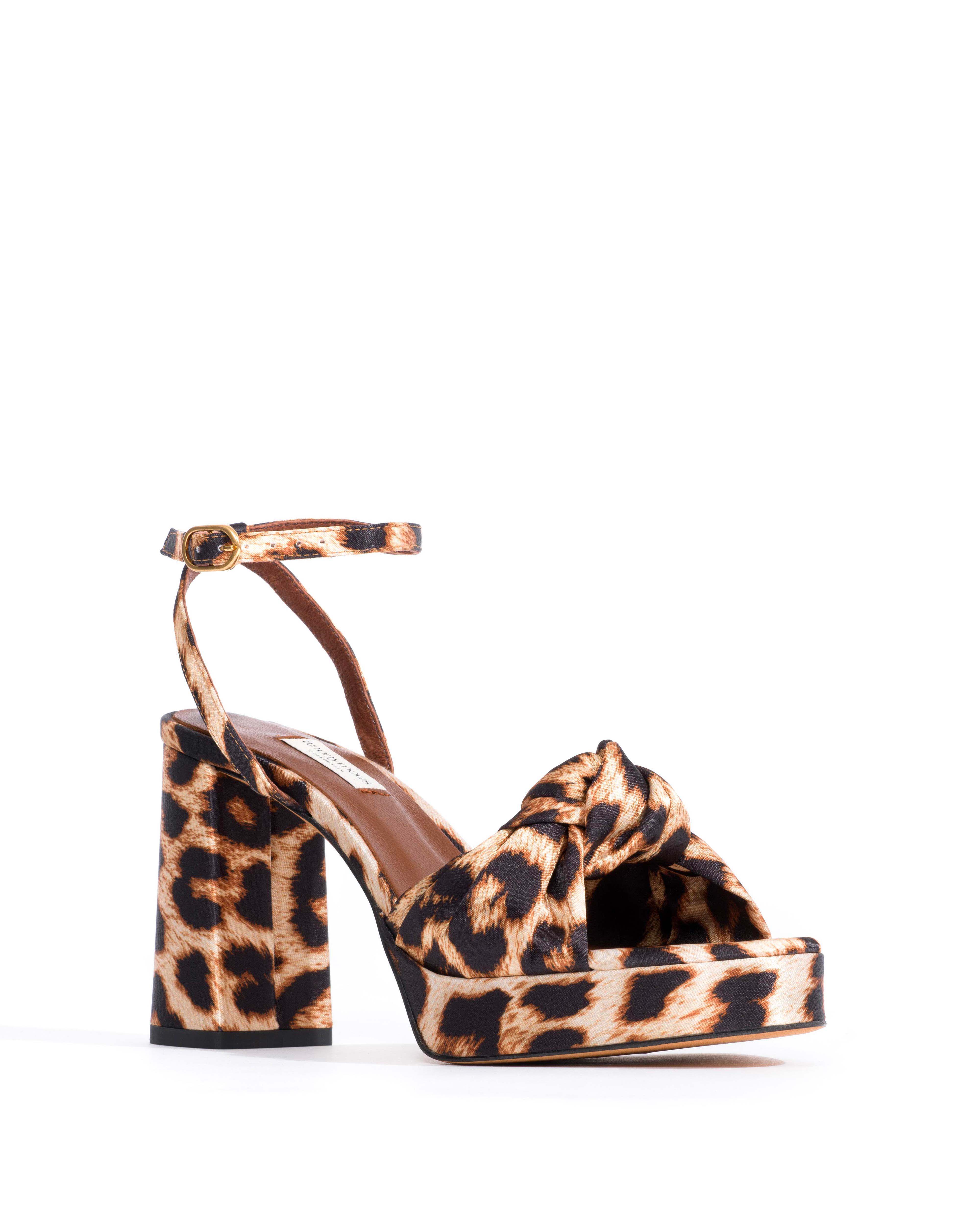 Aliza 85 platform Satin print Leopard