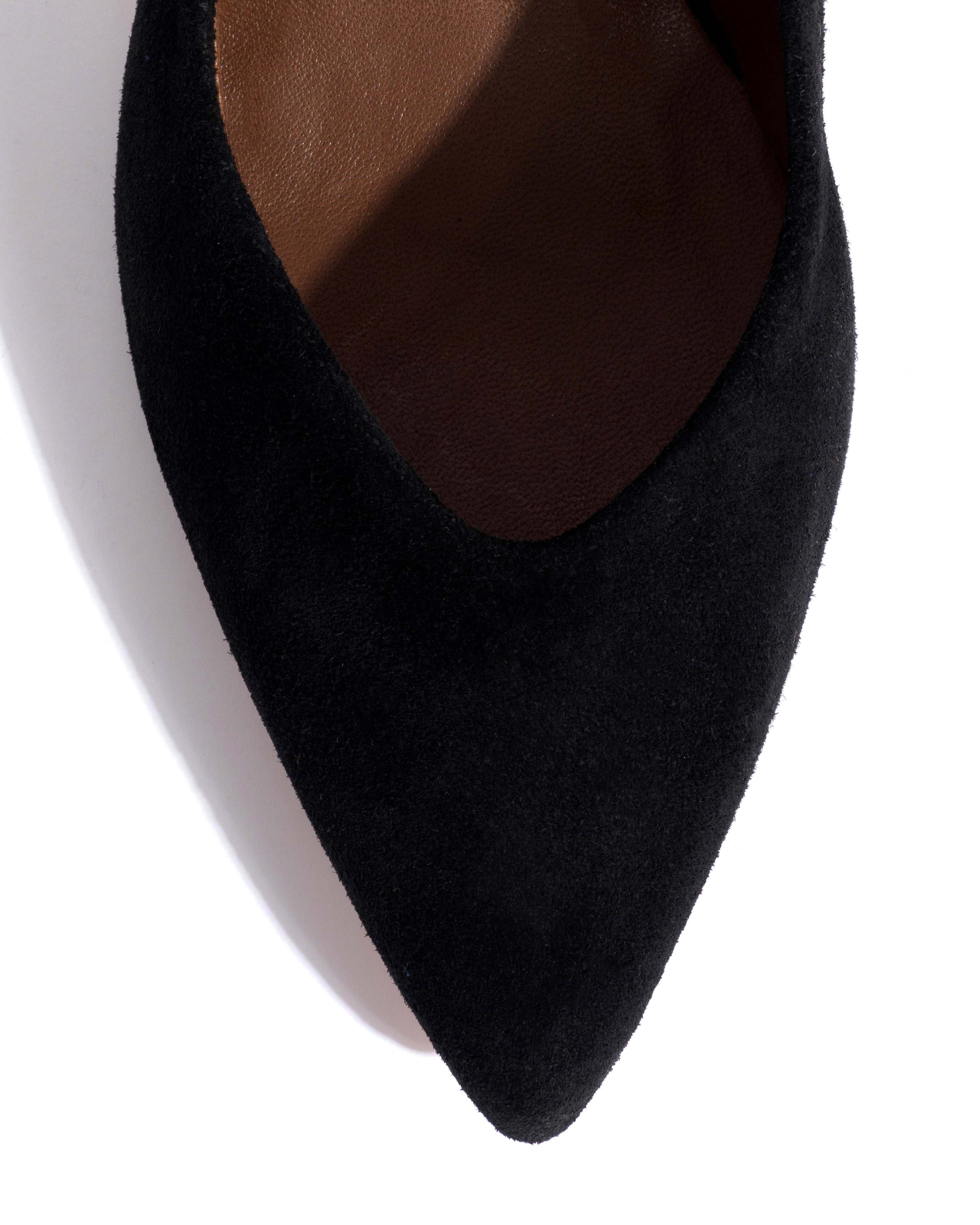 Trini 75 Calf suede Black