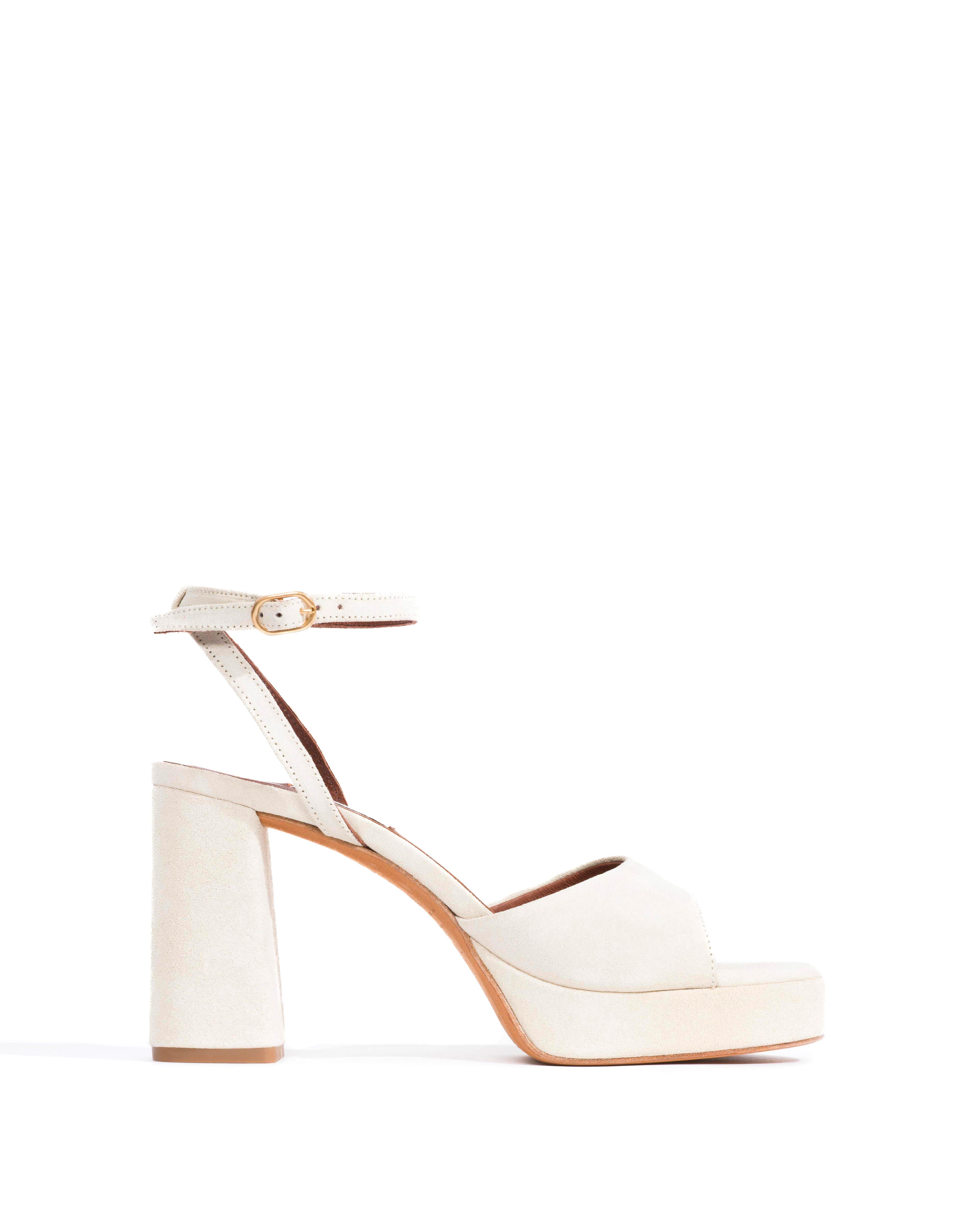 Jolie 85 platform Calf suede Antique white