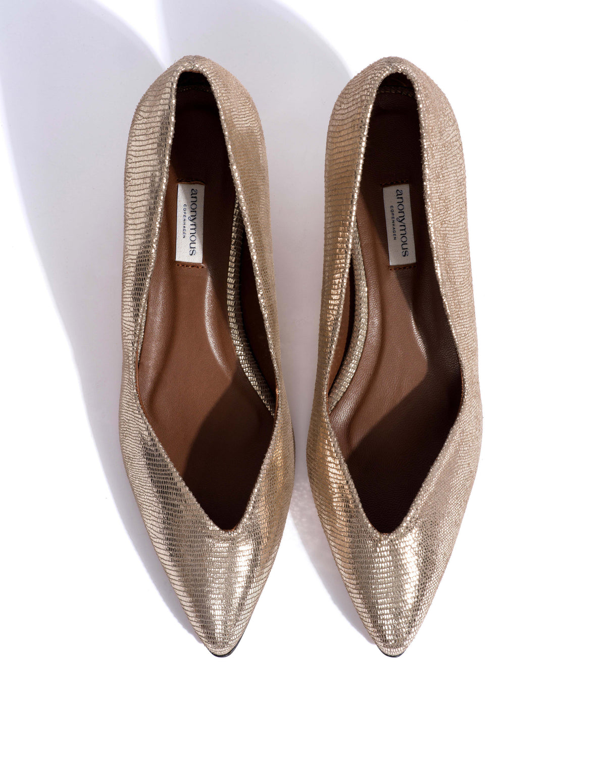 Trini 40 stiletto Lizard metallic goat Vintage champagne