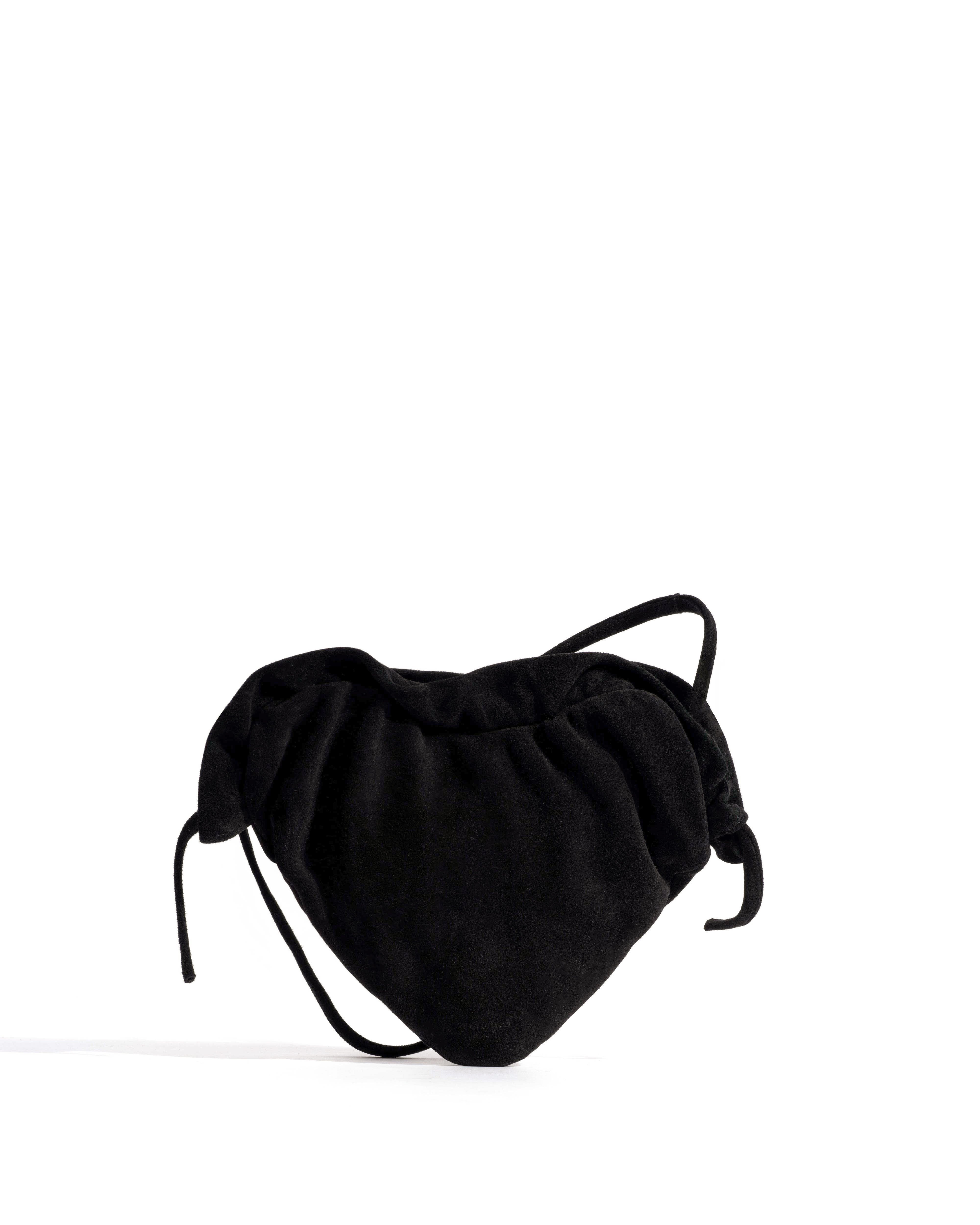 Zally heart bag Calf suede Black
