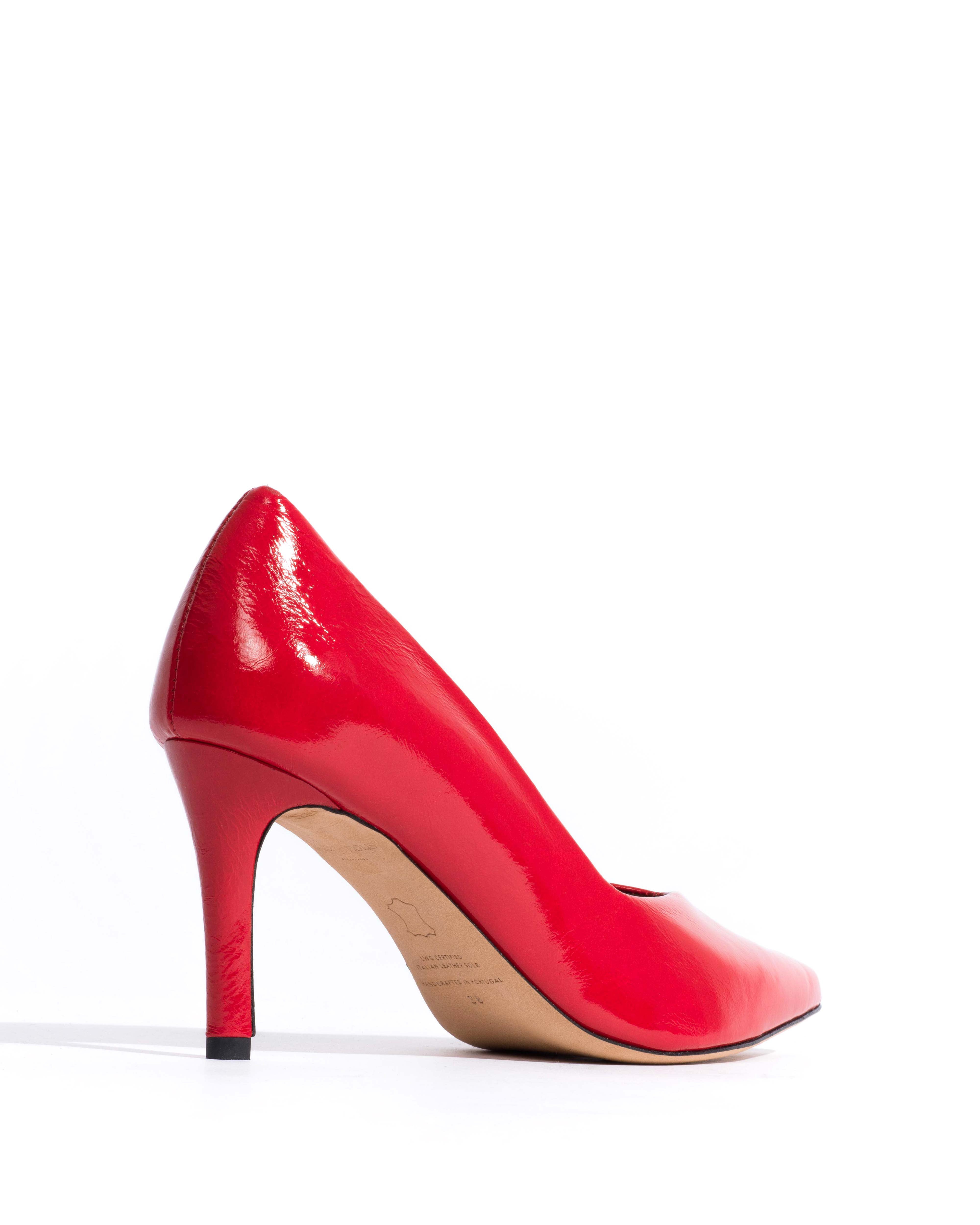 Trini 75 Crinkled polished goat Scarlet