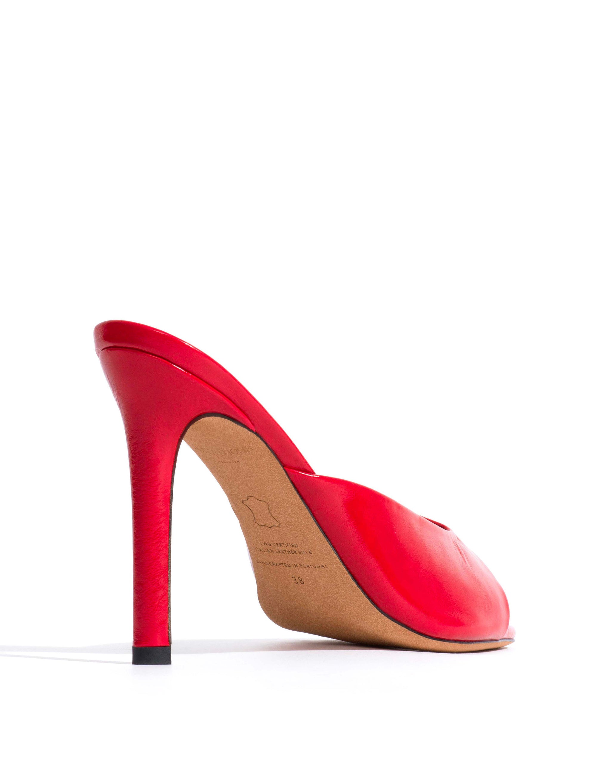 Mazy 100 Crinkled polished goat Scarlet - Anonymous Copenhagen Heels