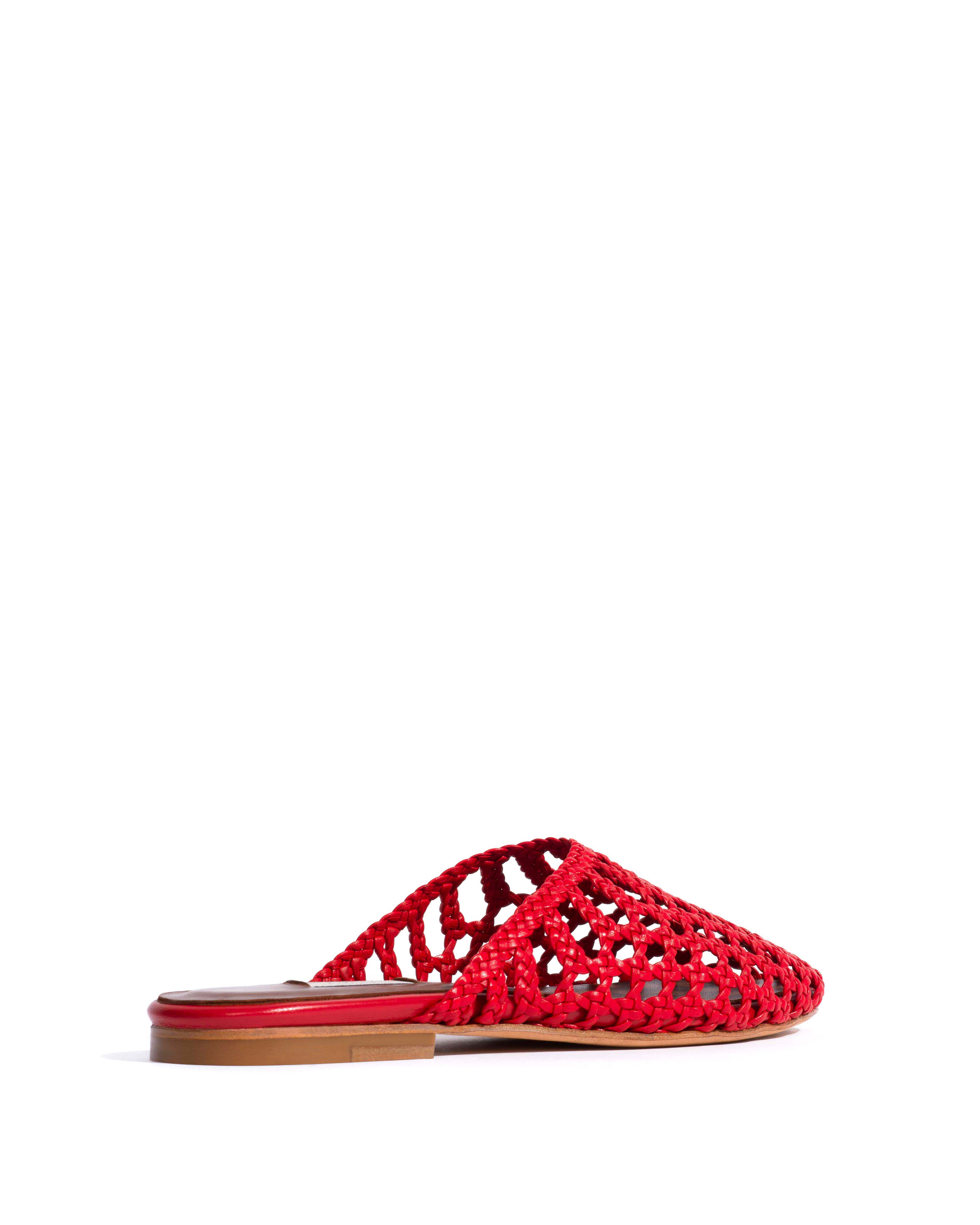 Sabrina 10 hand-braided leather Ruby red