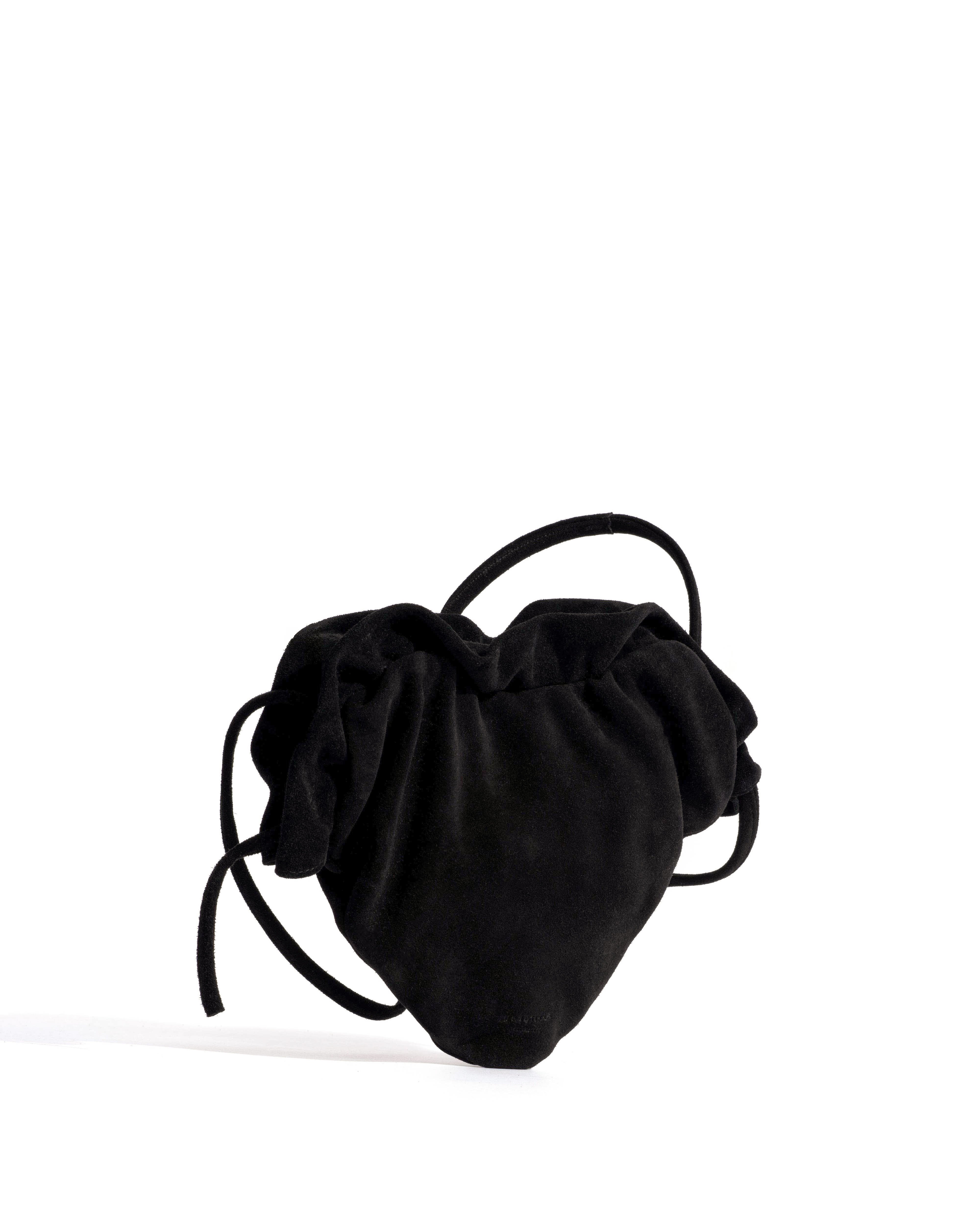 Zally heart bag Calf suede Black