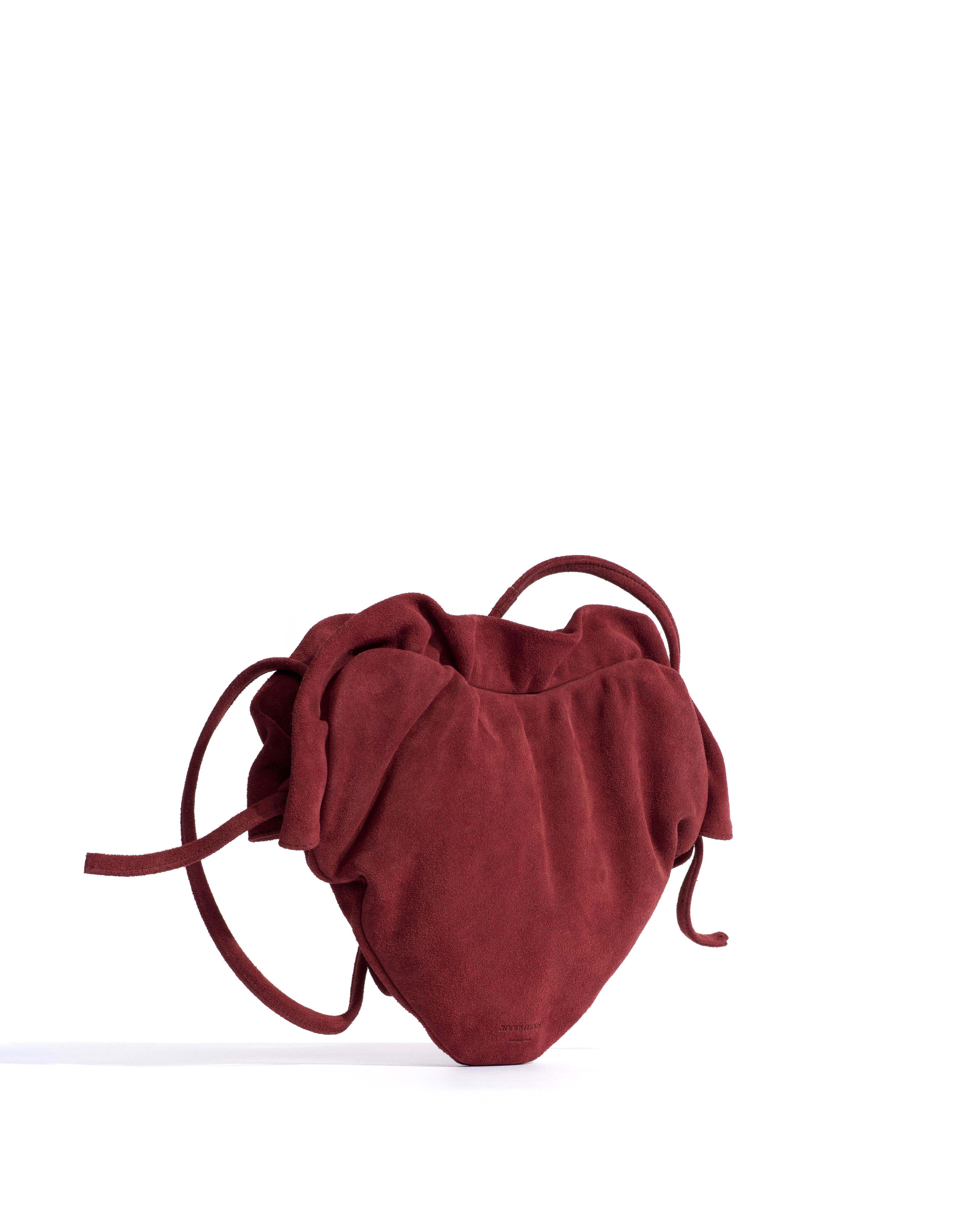Zally heart bag Calf suede Pomegranate