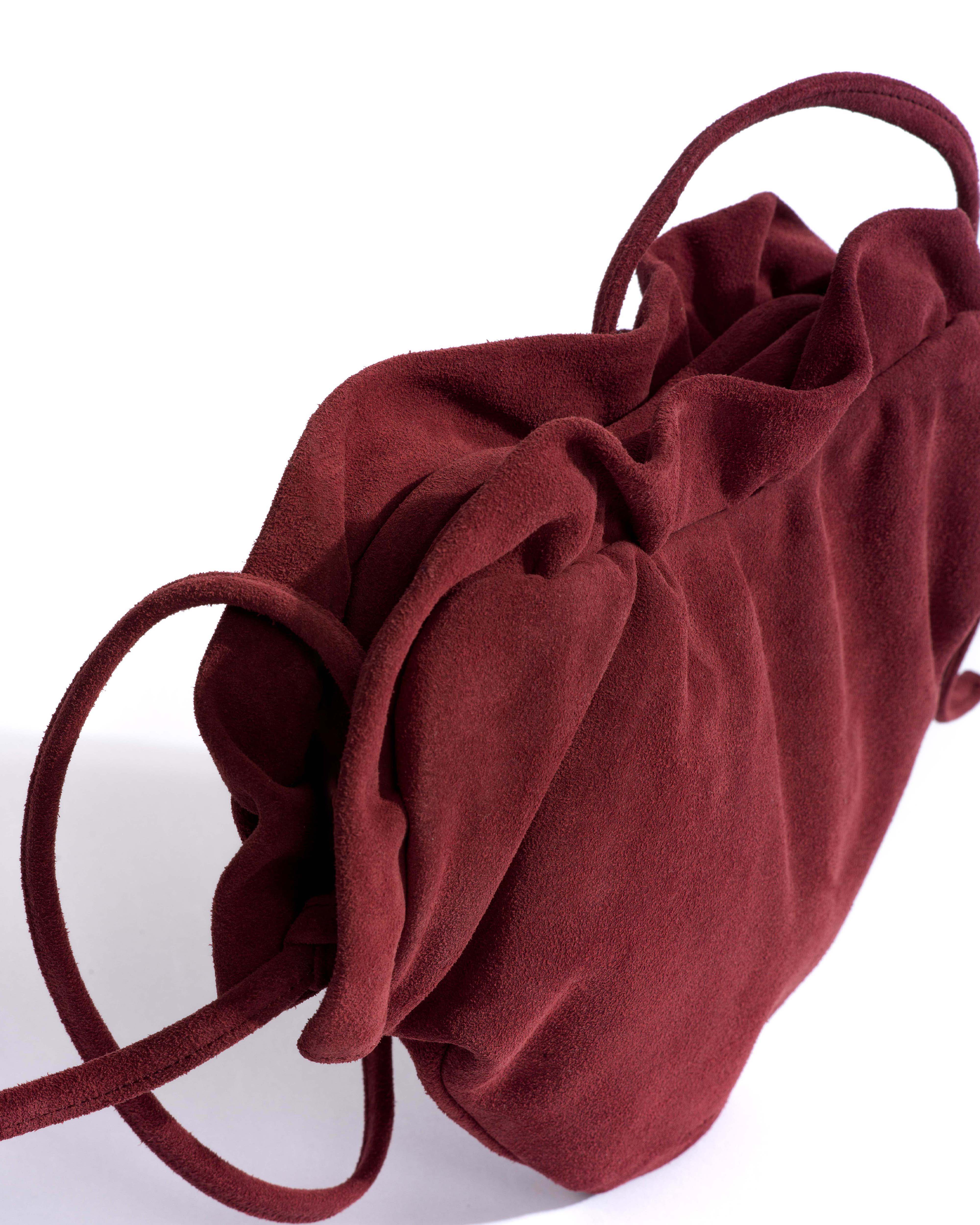Zally heart bag Calf suede Pomegranate