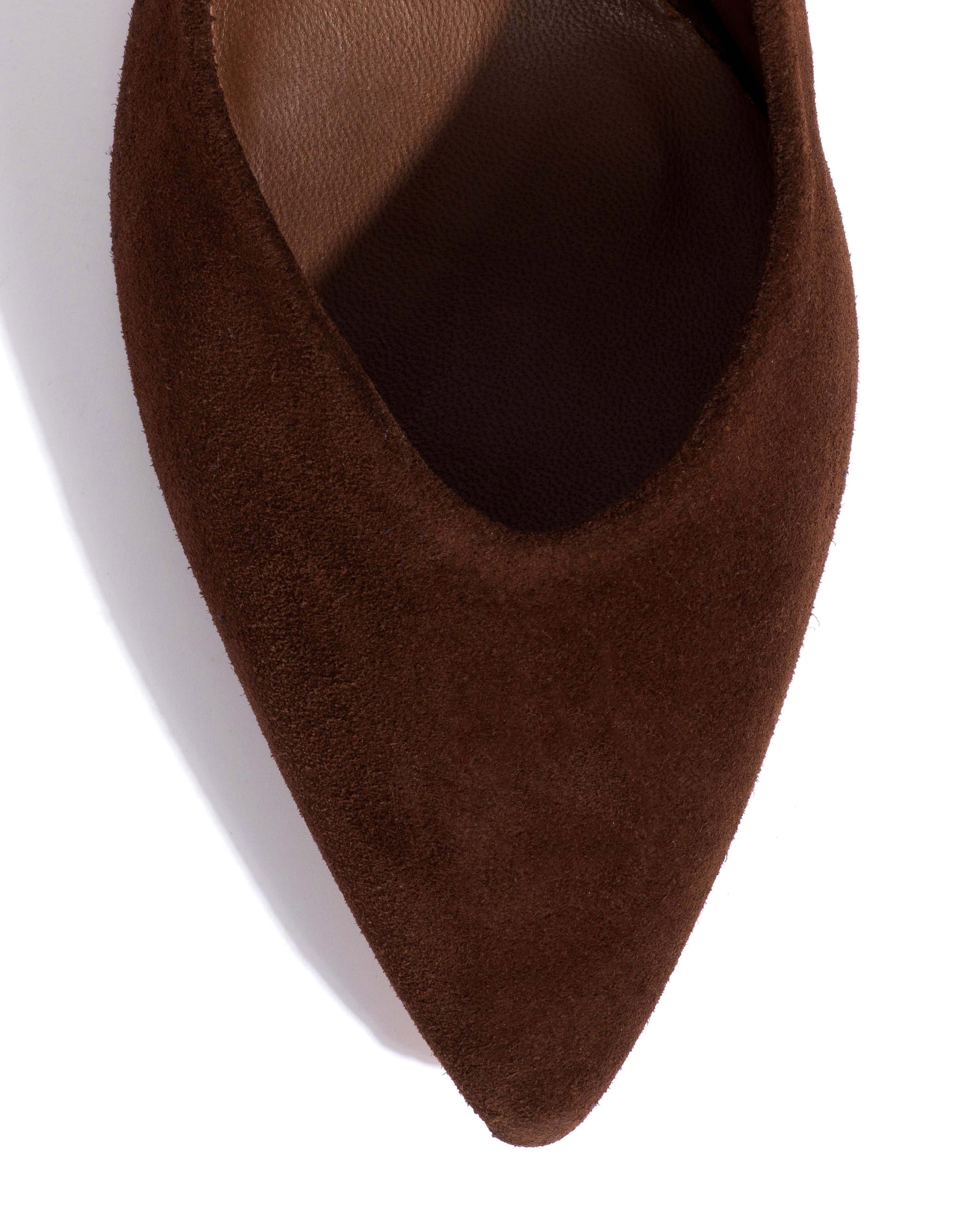 Trini 75 Calf suede Chocolate