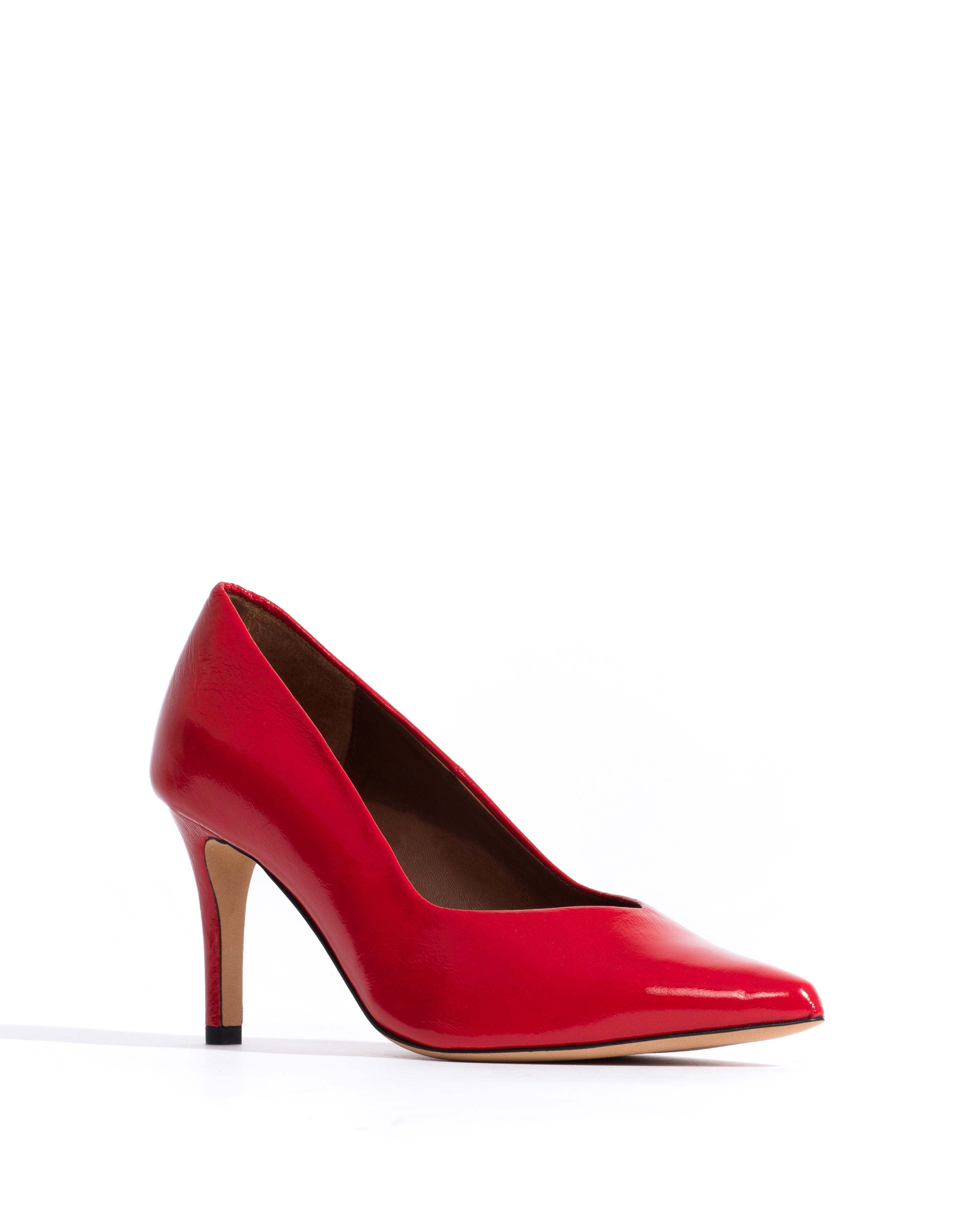 Trini 75 Crinkled polished goat Scarlet