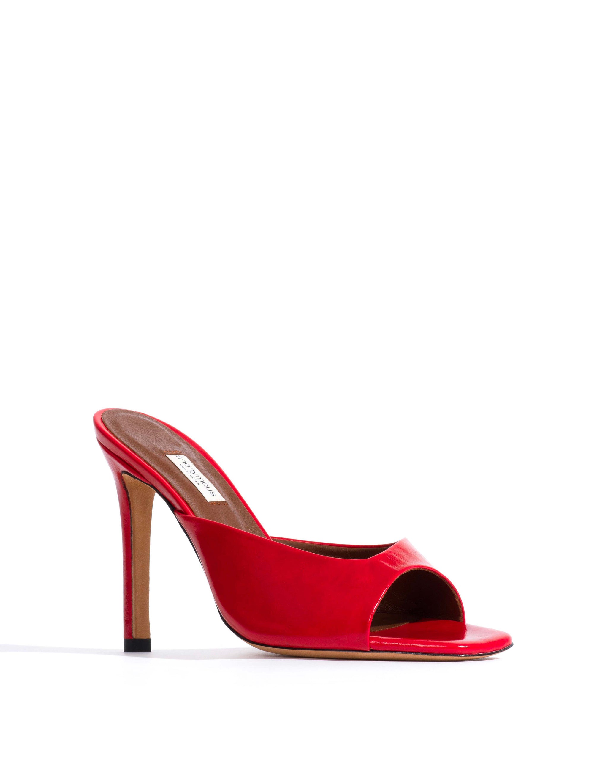 Mazy 100 Crinkled polished goat Scarlet - Anonymous Copenhagen Heels