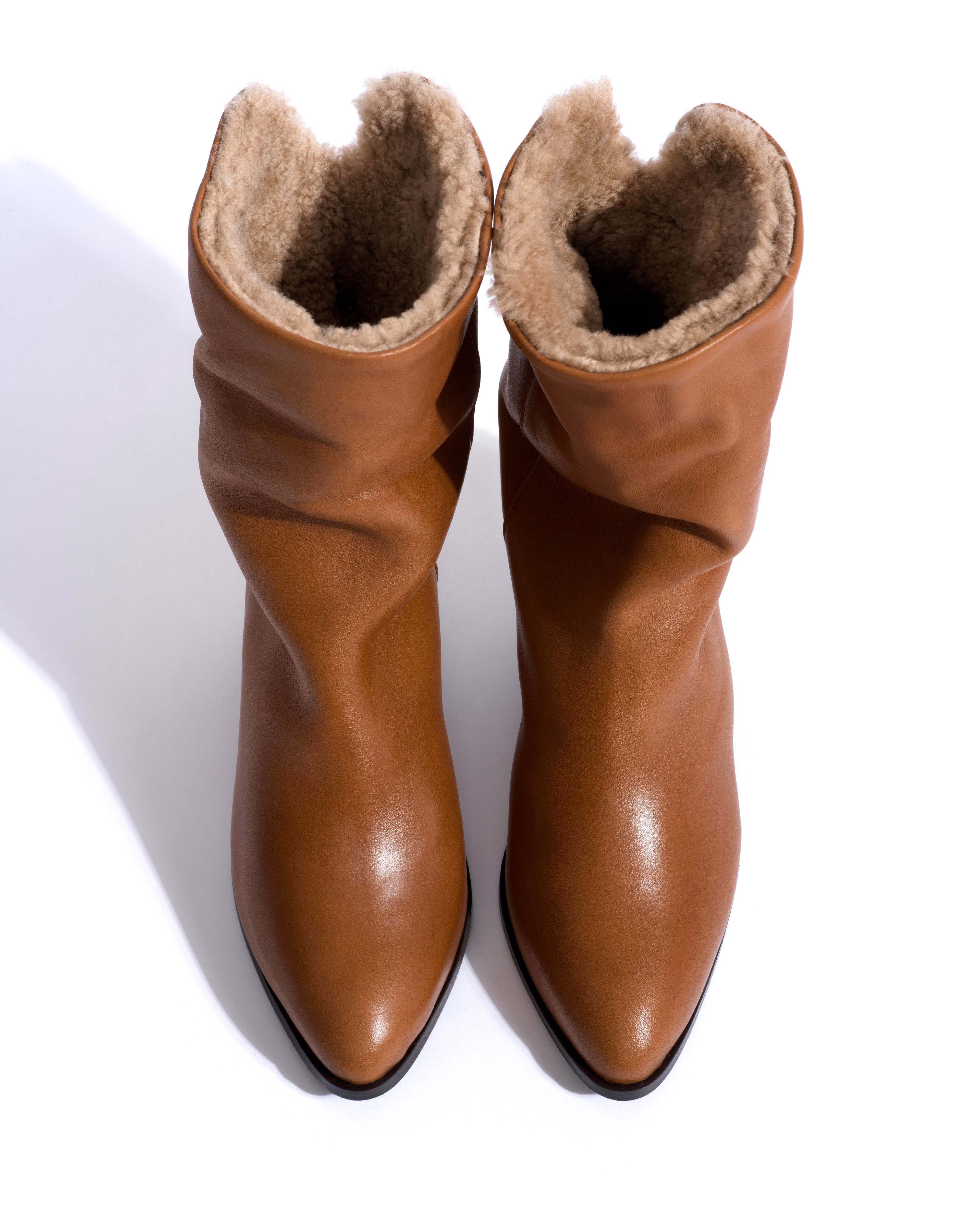 Vully 50 triangle lamb shearling Vegetal soft calf Cinnamon