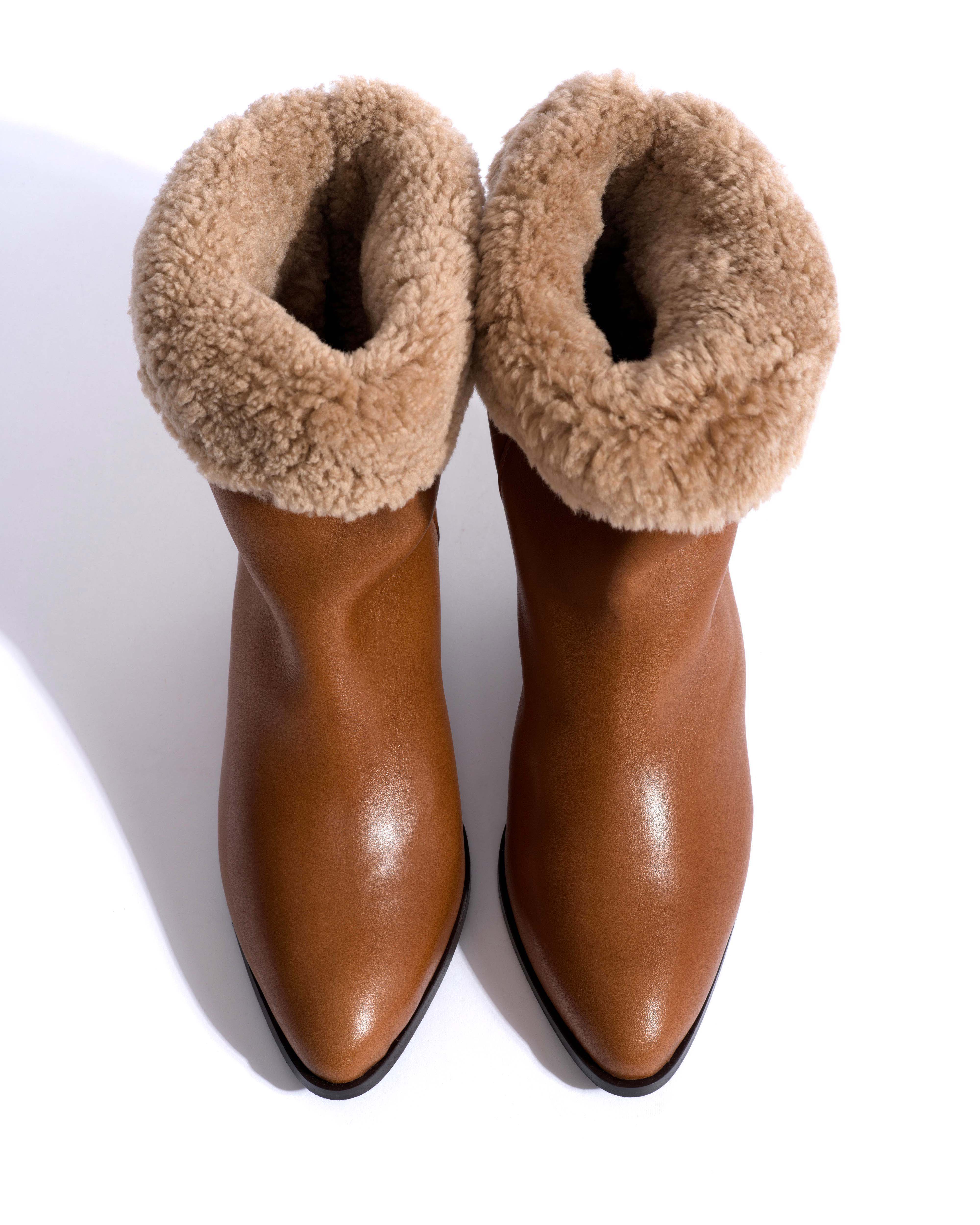 Vully 50 triangle lamb shearling Vegetal soft calf Cinnamon