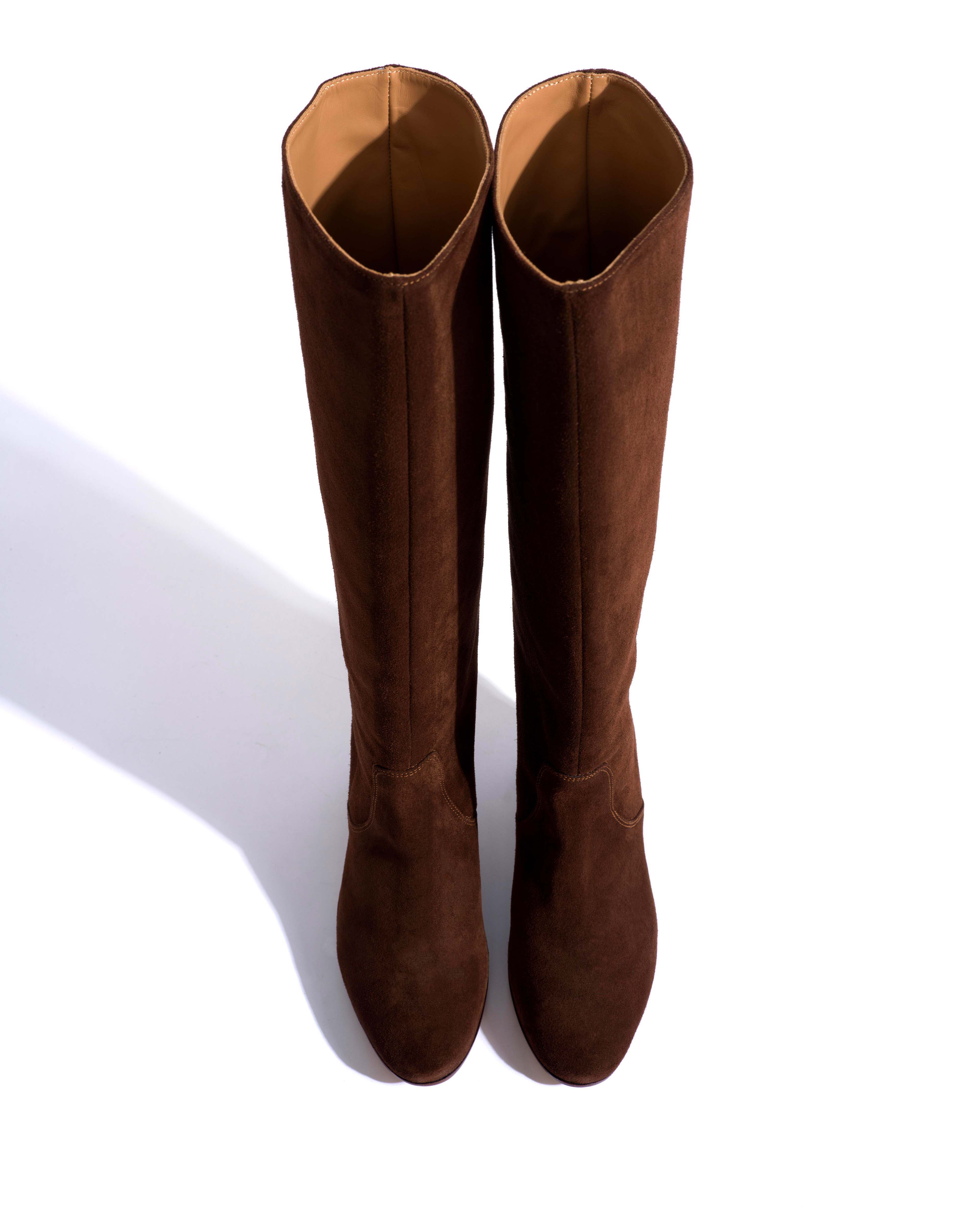 Henriette Calf suede Chocolate