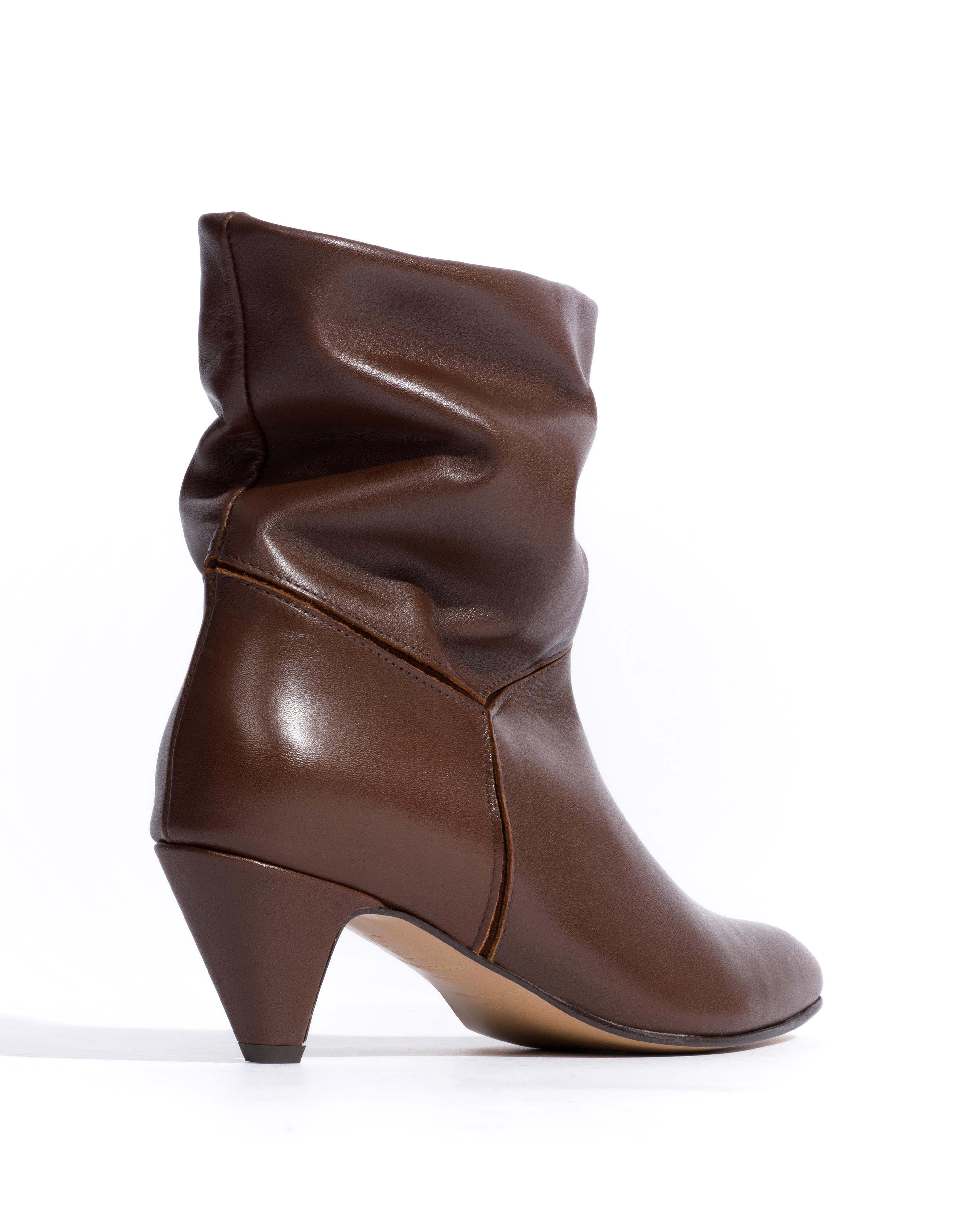Jassi 50 stiletto Soft calf & suede leather Chocolate