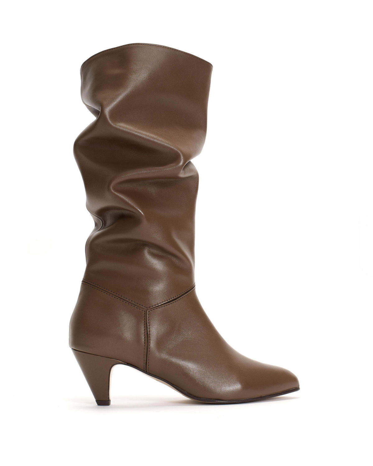 Jasmina 50 stiletto Soft calf & suede leather Dark taupe