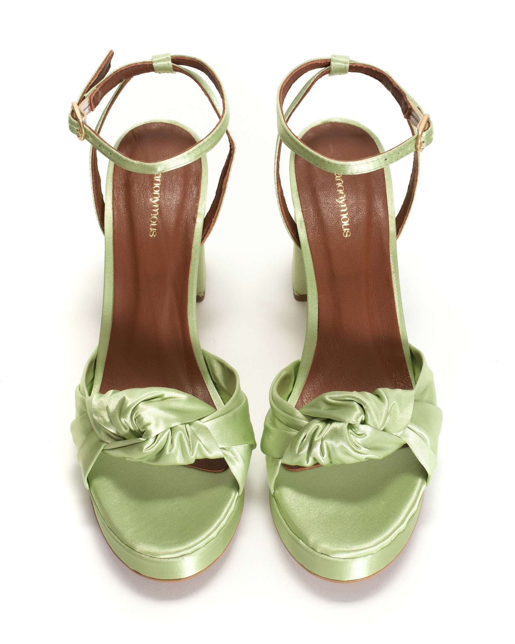 Aliza 85 platform Antique satin Peppermint lime - Anonymous Copenhagen