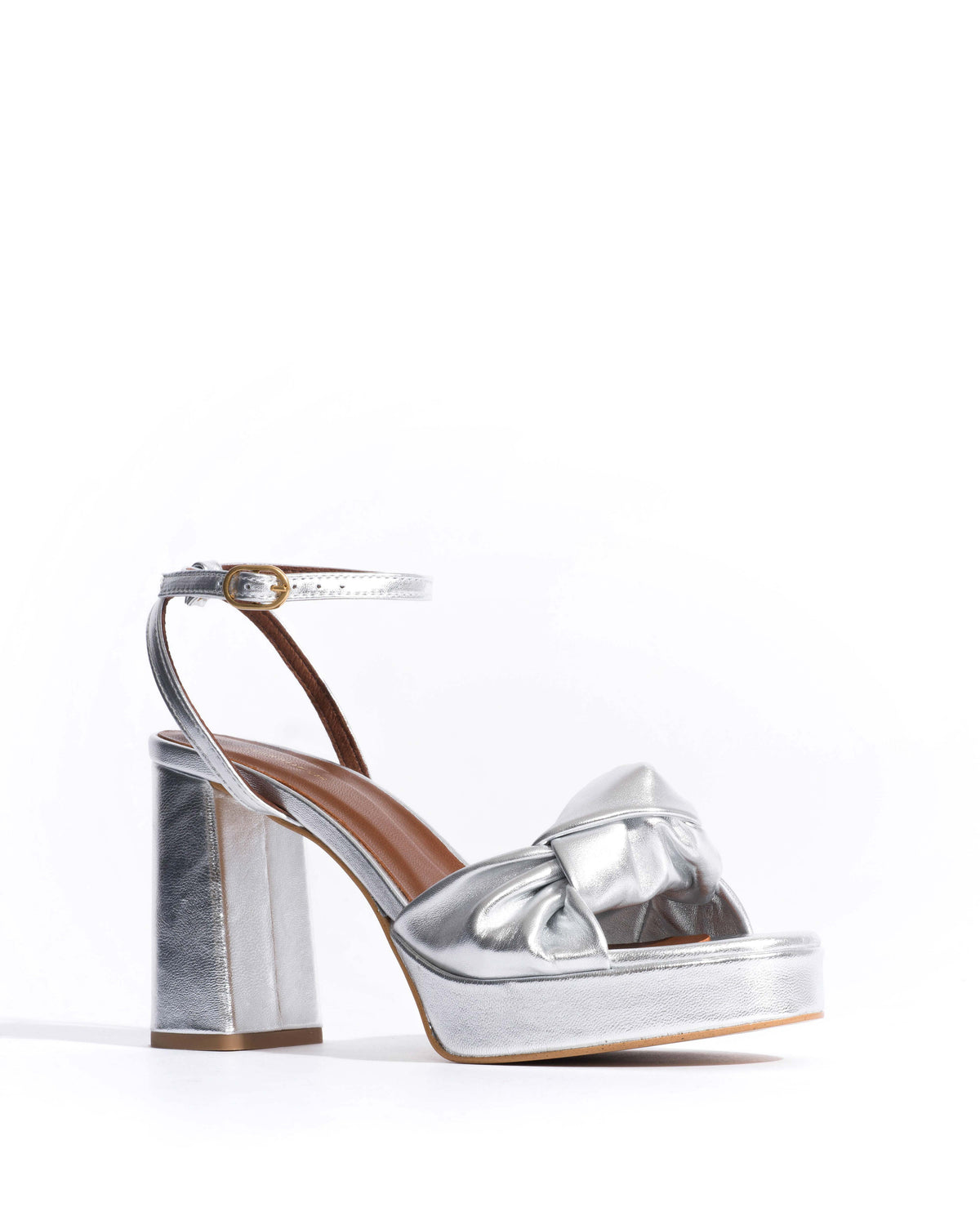 Aliza 85 platform Metallic goat Silver