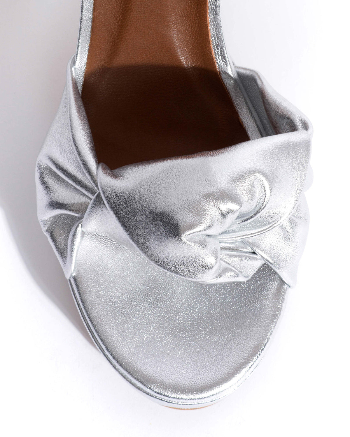 Aliza 85 platform Metallic goat Silver