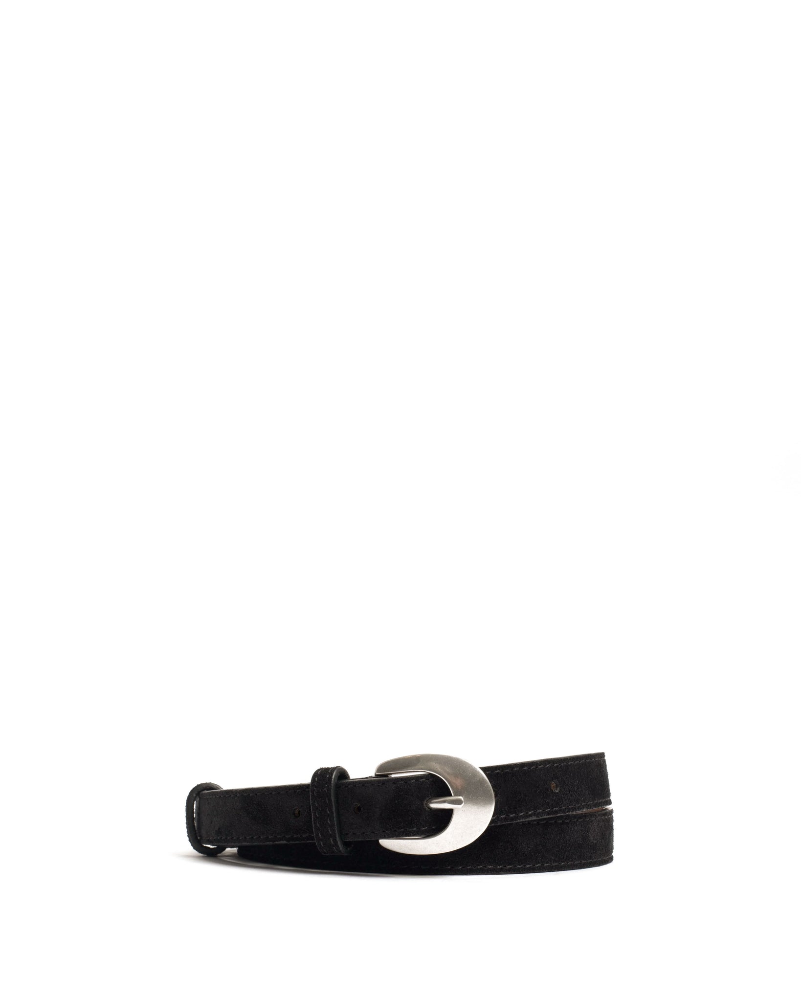 Aris unisex leather belt Calf suede Black - Anonymous Copenhagen
