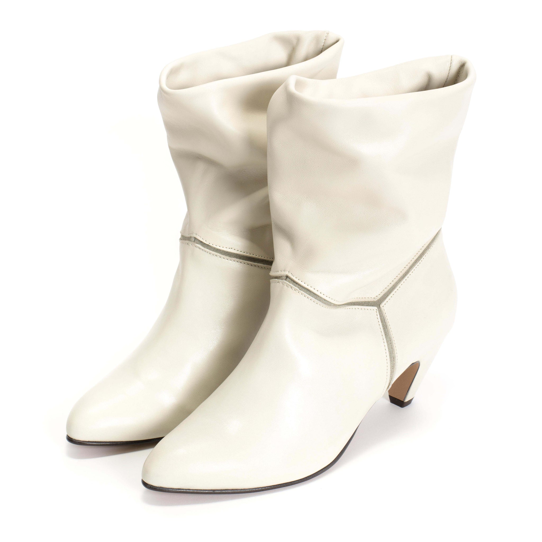 Jassi 50 stiletto Soft calf & calf suede Milk white - Anonymous Copenhagen