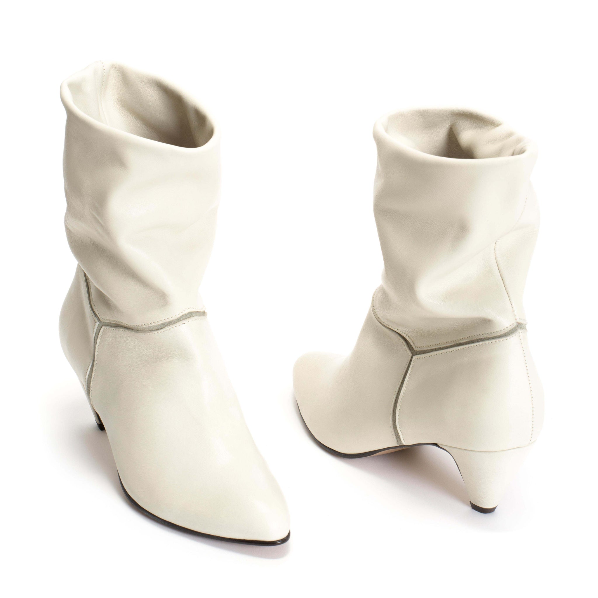 Jassi 50 stiletto Soft calf & calf suede Milk white - Anonymous Copenhagen