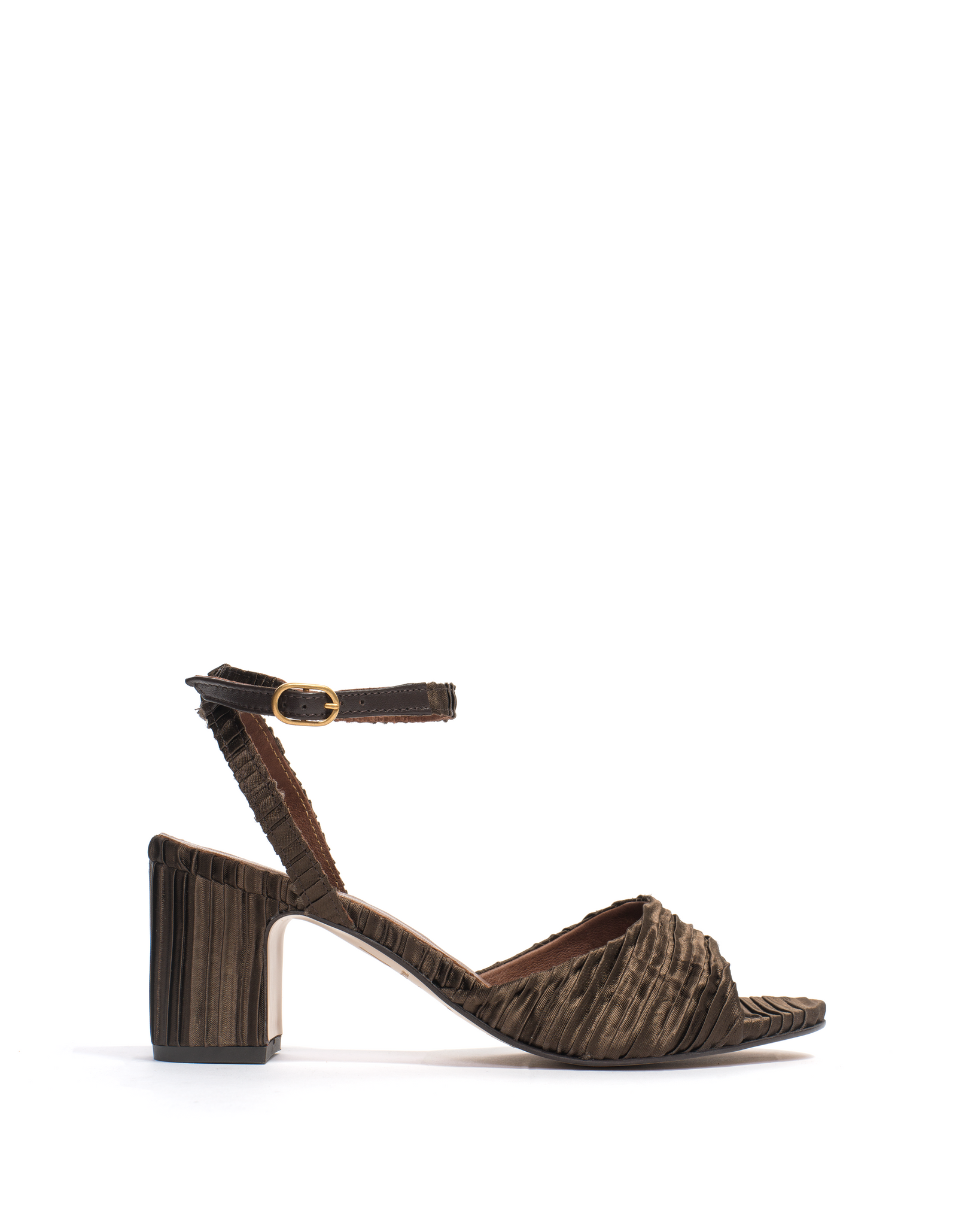 Jolie Pleated satin Espresso brown - Anonymous Copenhagen